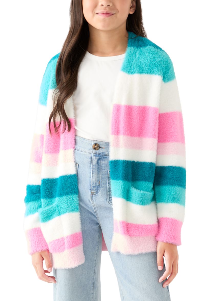 Girls 7-16 Stripe Cardigan 