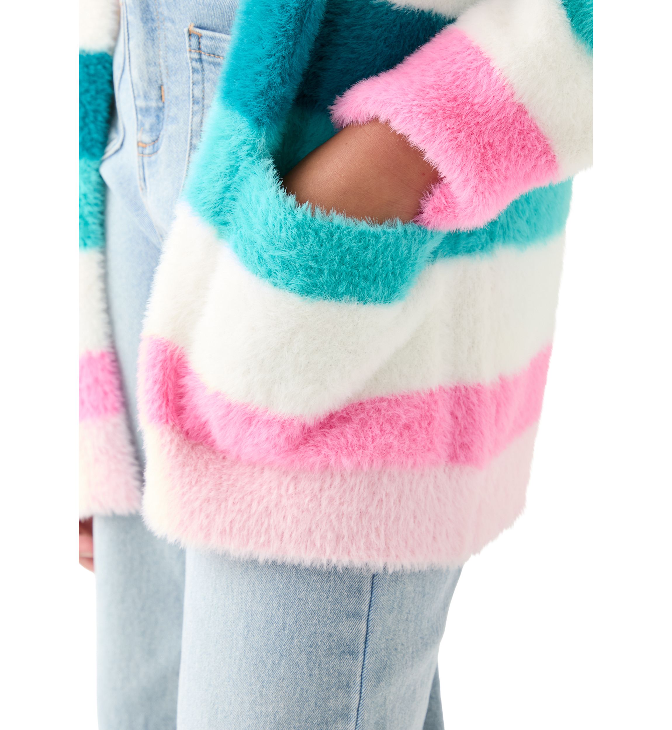 Girls 7-16 Stripe Cardigan 