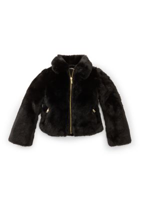 Crown & Ivy Girls 4-6x Animal Faux Fur Jacket
