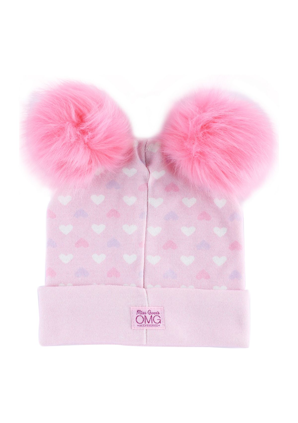 Girls Bella Kitty Double Pom Pom Hat and Gloves Set