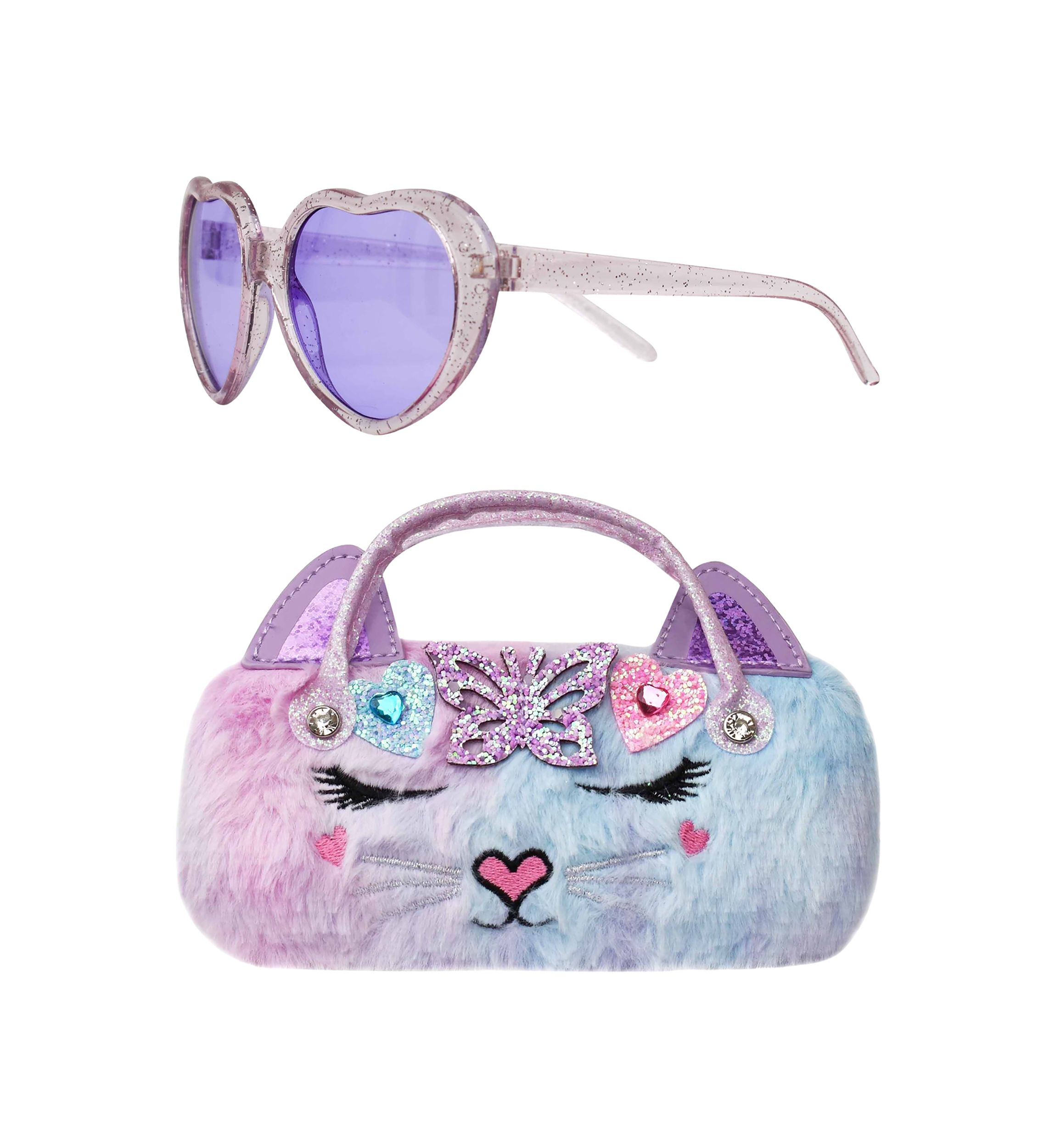 Girls Bella Butterfly Ombré Sunglasses with Purse