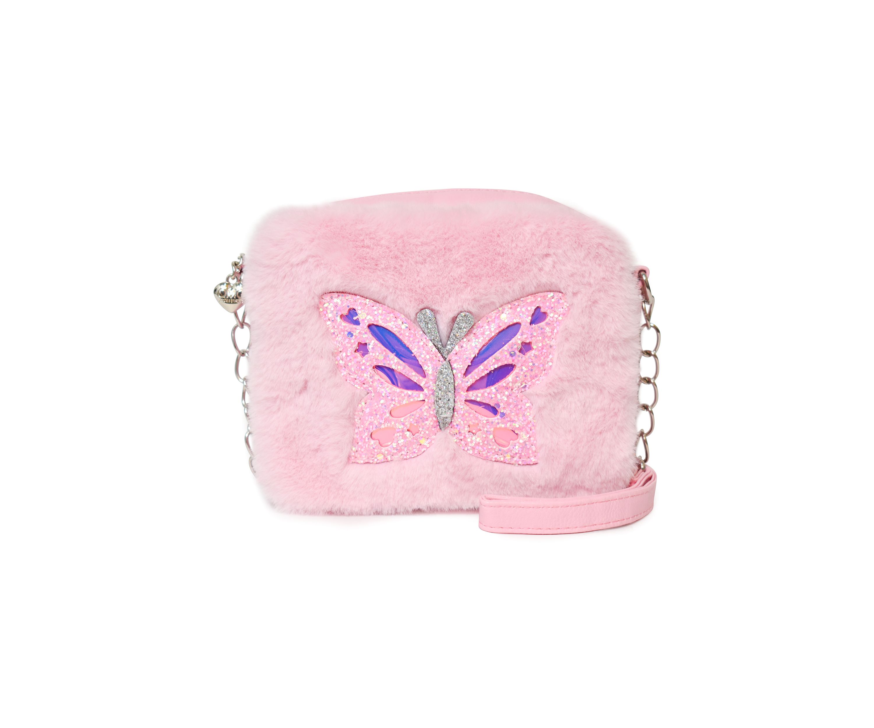 Butterfly Faux Fur Crossbody Bag