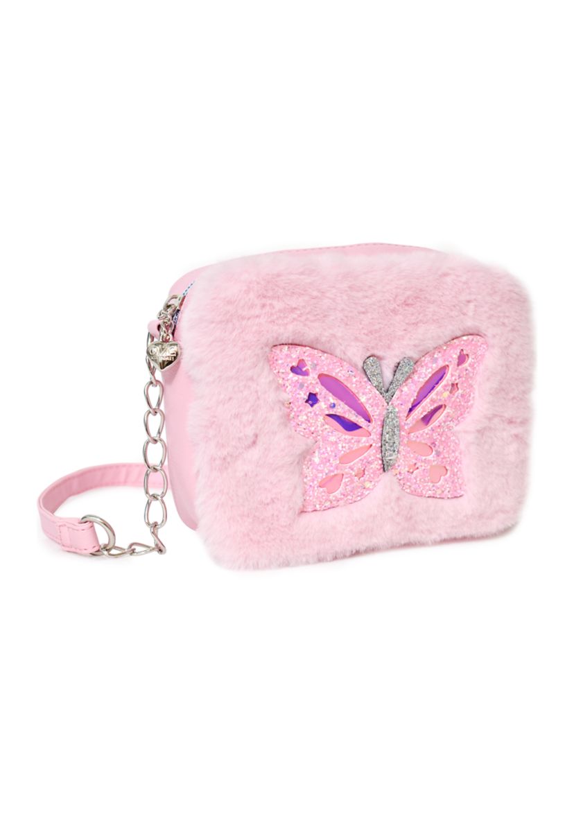 Butterfly Faux Fur Crossbody Bag