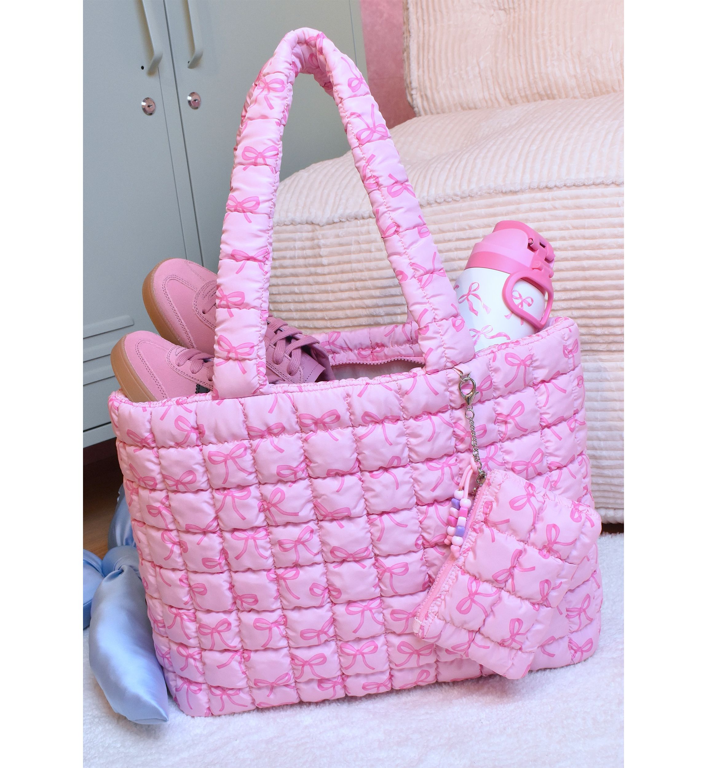 Miss Gwen Bow Print Scrunchie Tote Bag with Coin Purse | Belk