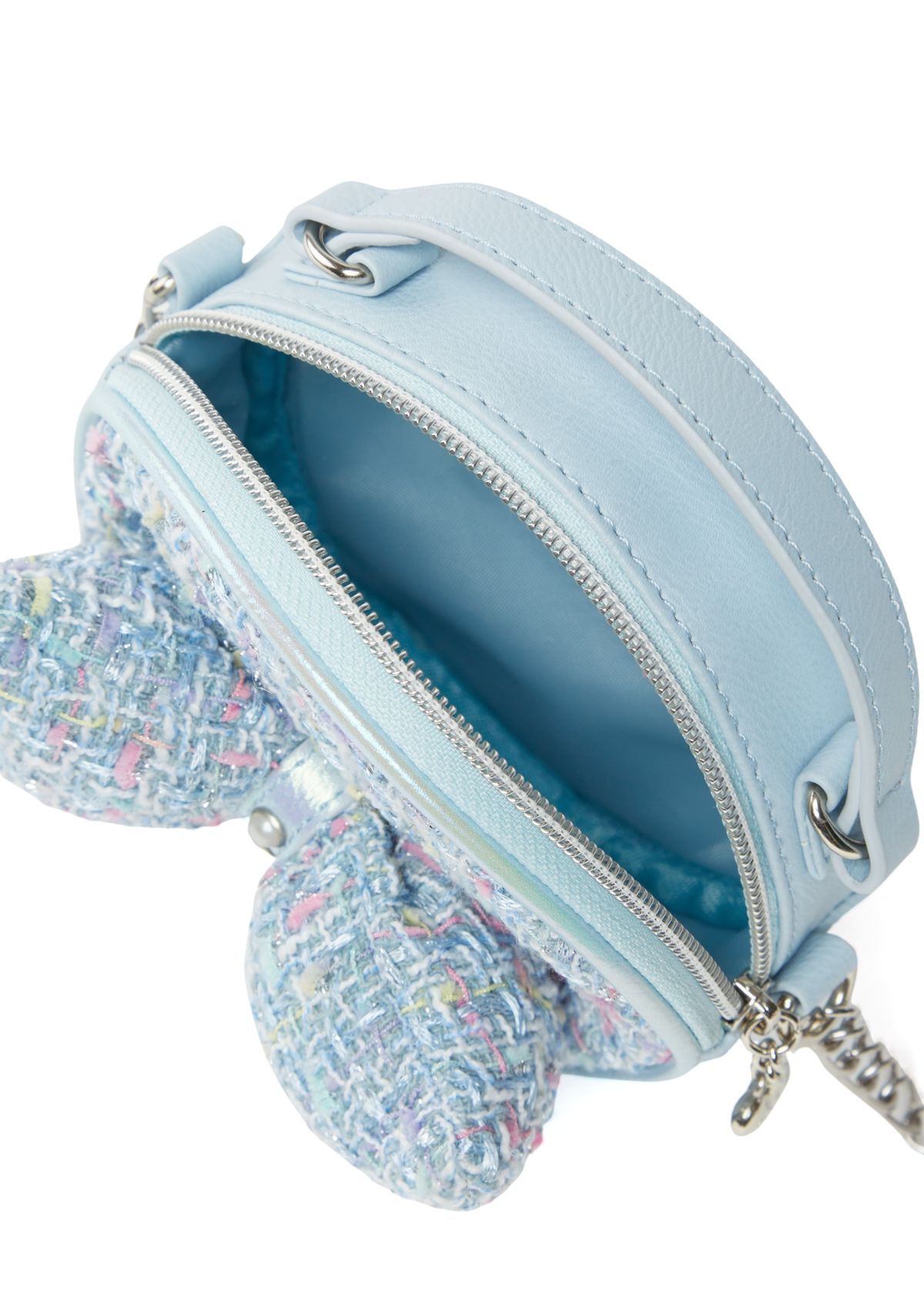 Girls Bow Tweed Crossbody
