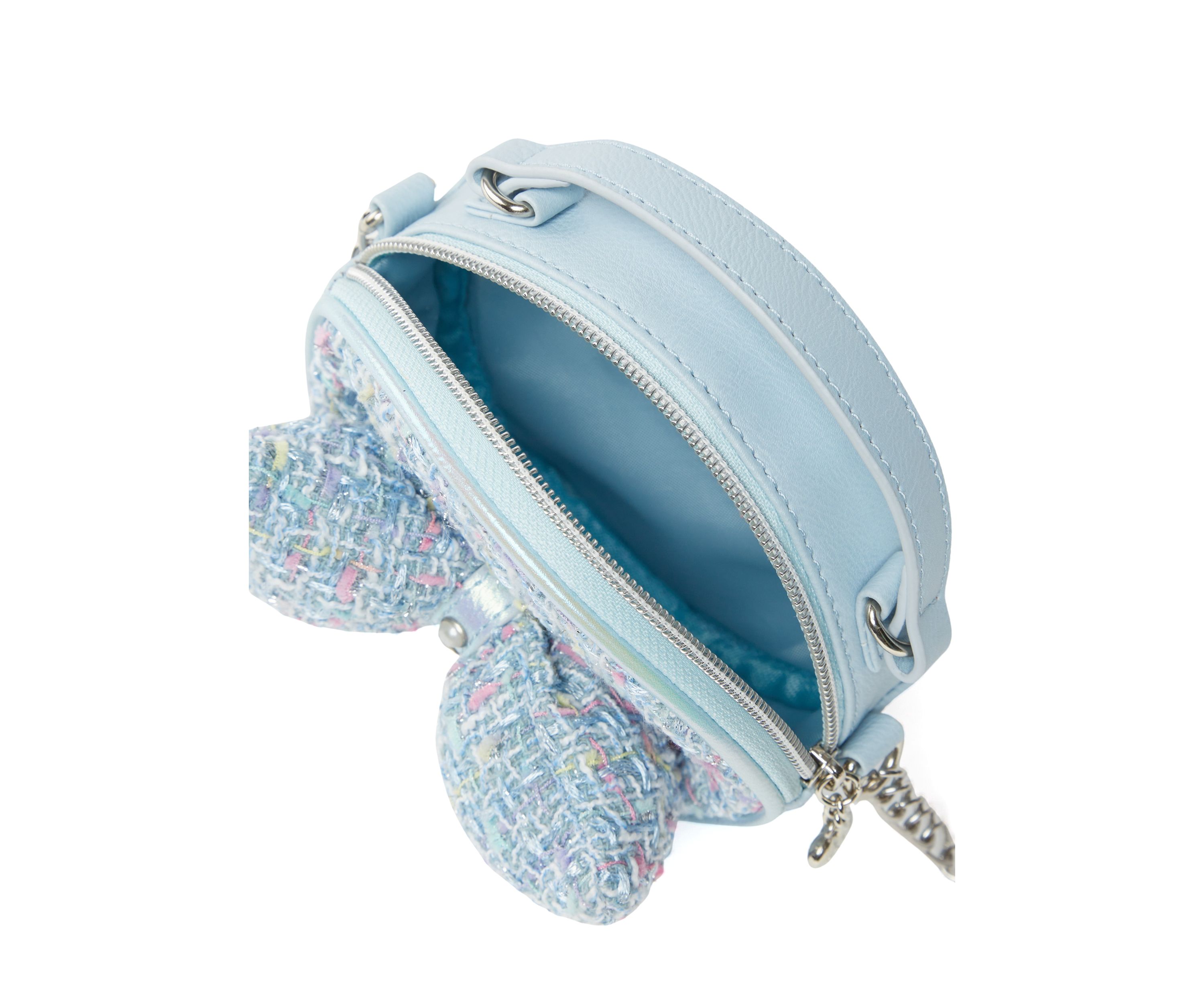 Girls Bow Tweed Crossbody