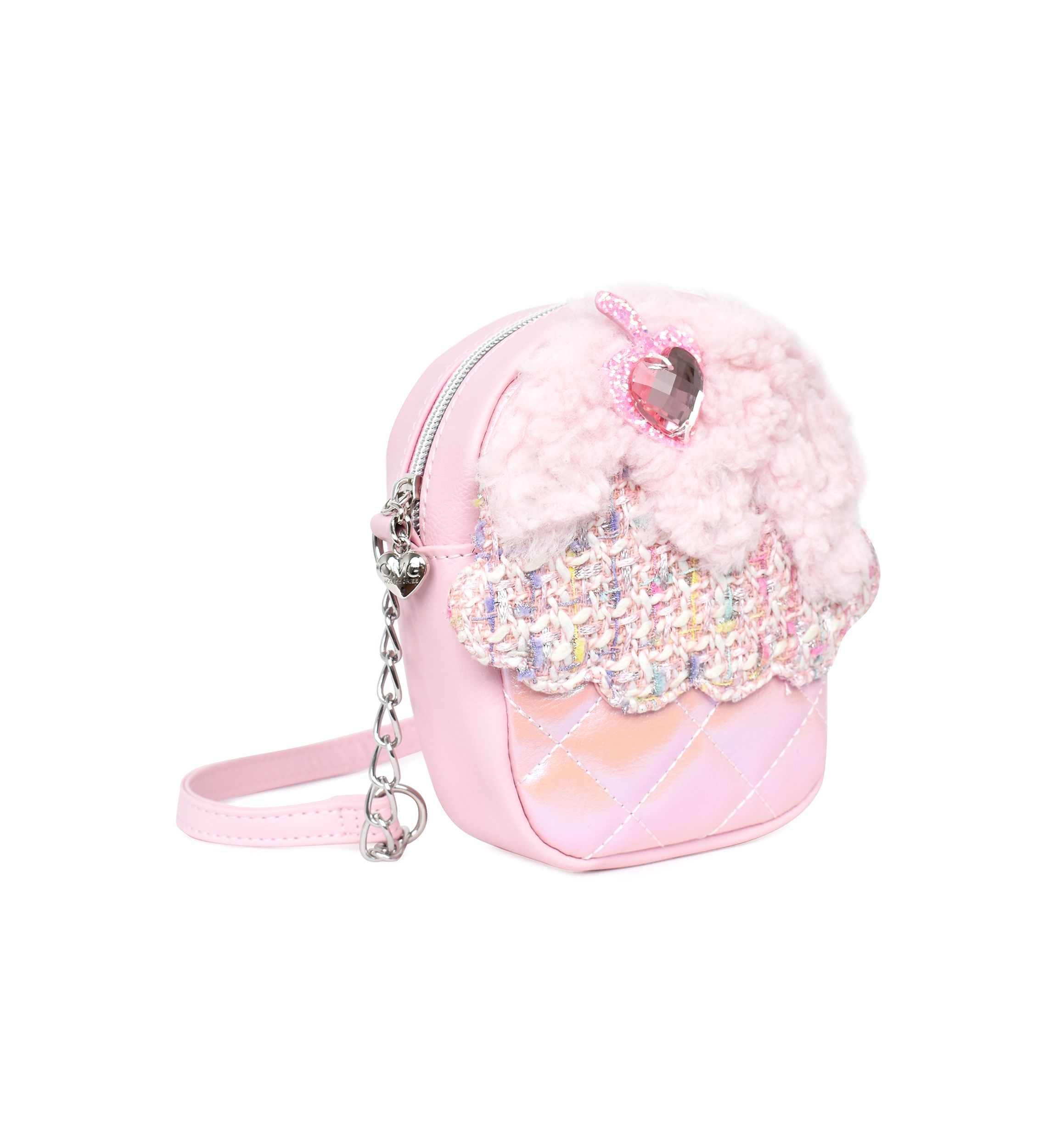 Girls Cupcake Tweed Crossbody Bag
