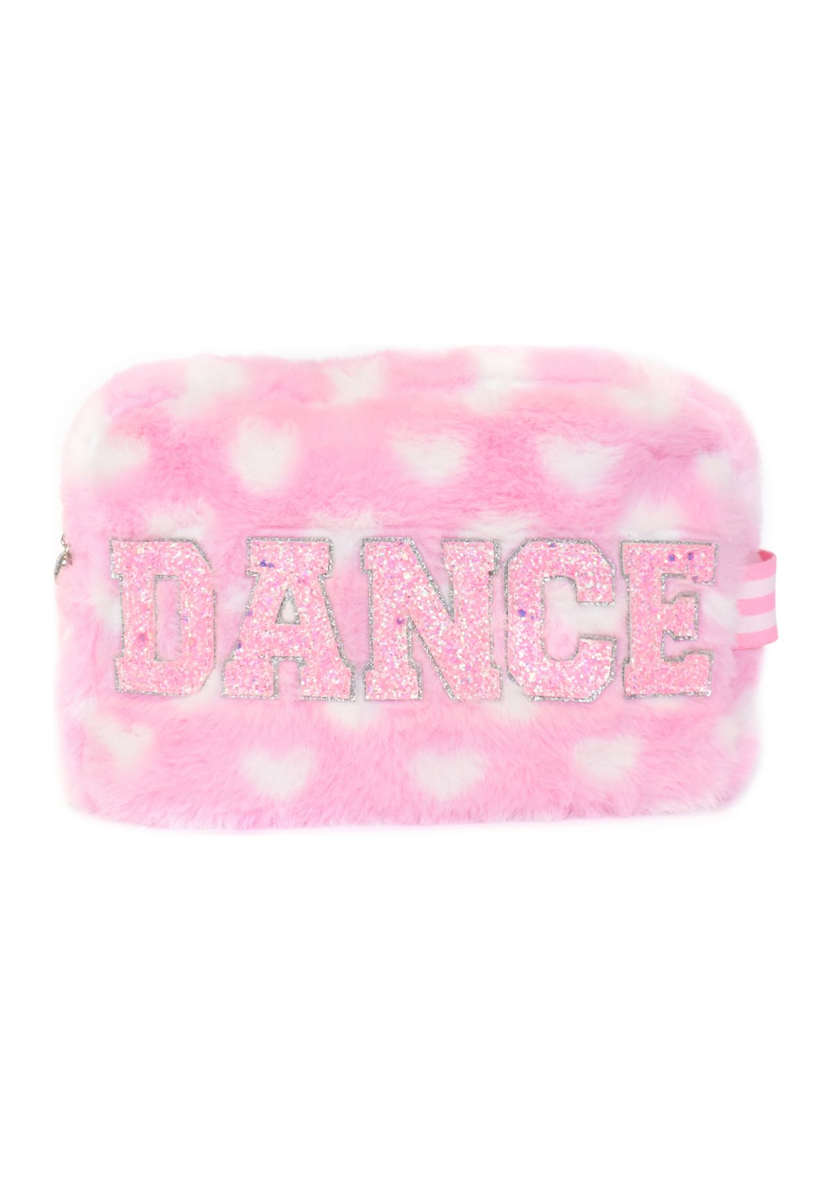 Dance Faux Fur Heart Printed Pouch