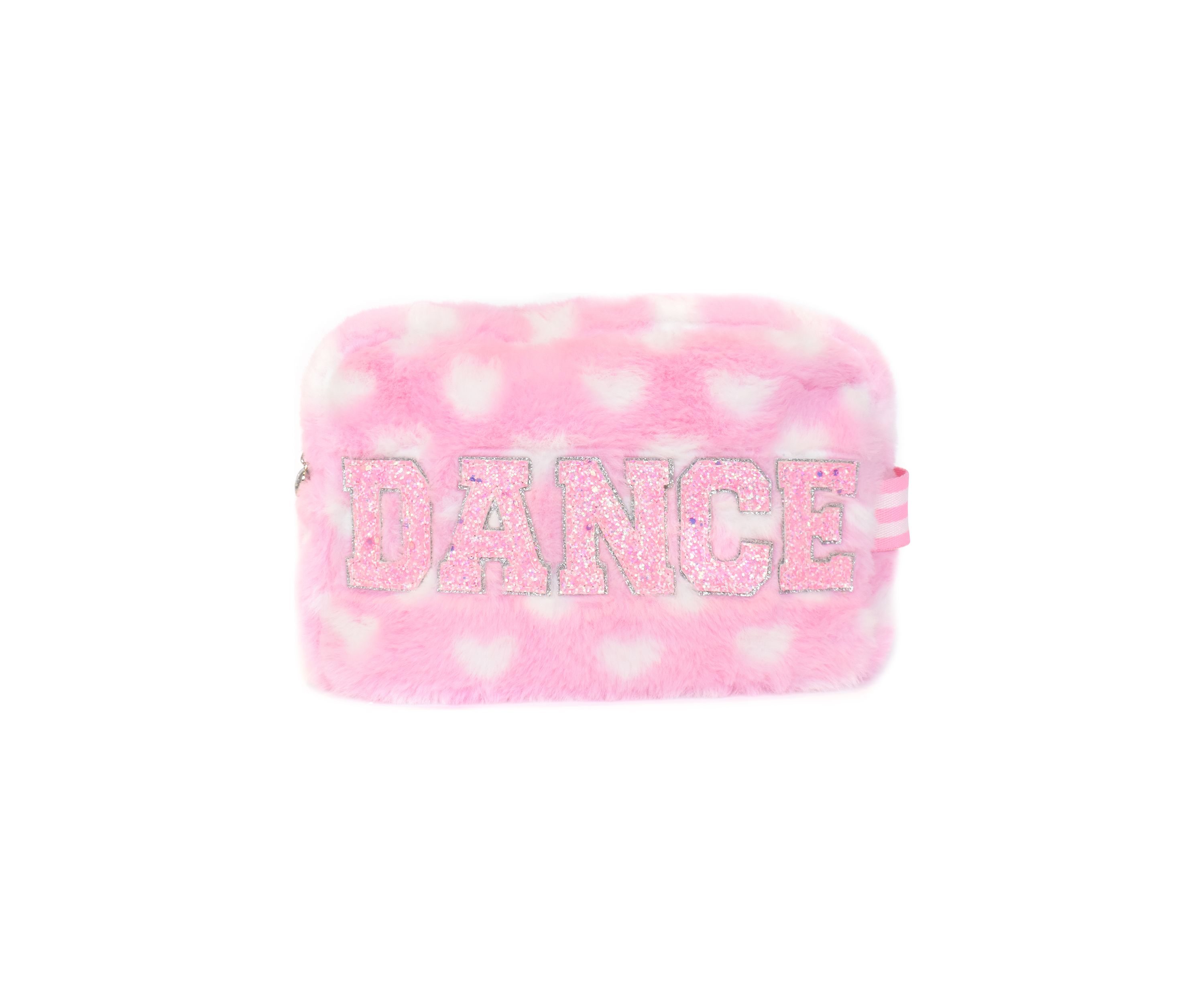 Dance Faux Fur Heart Printed Pouch