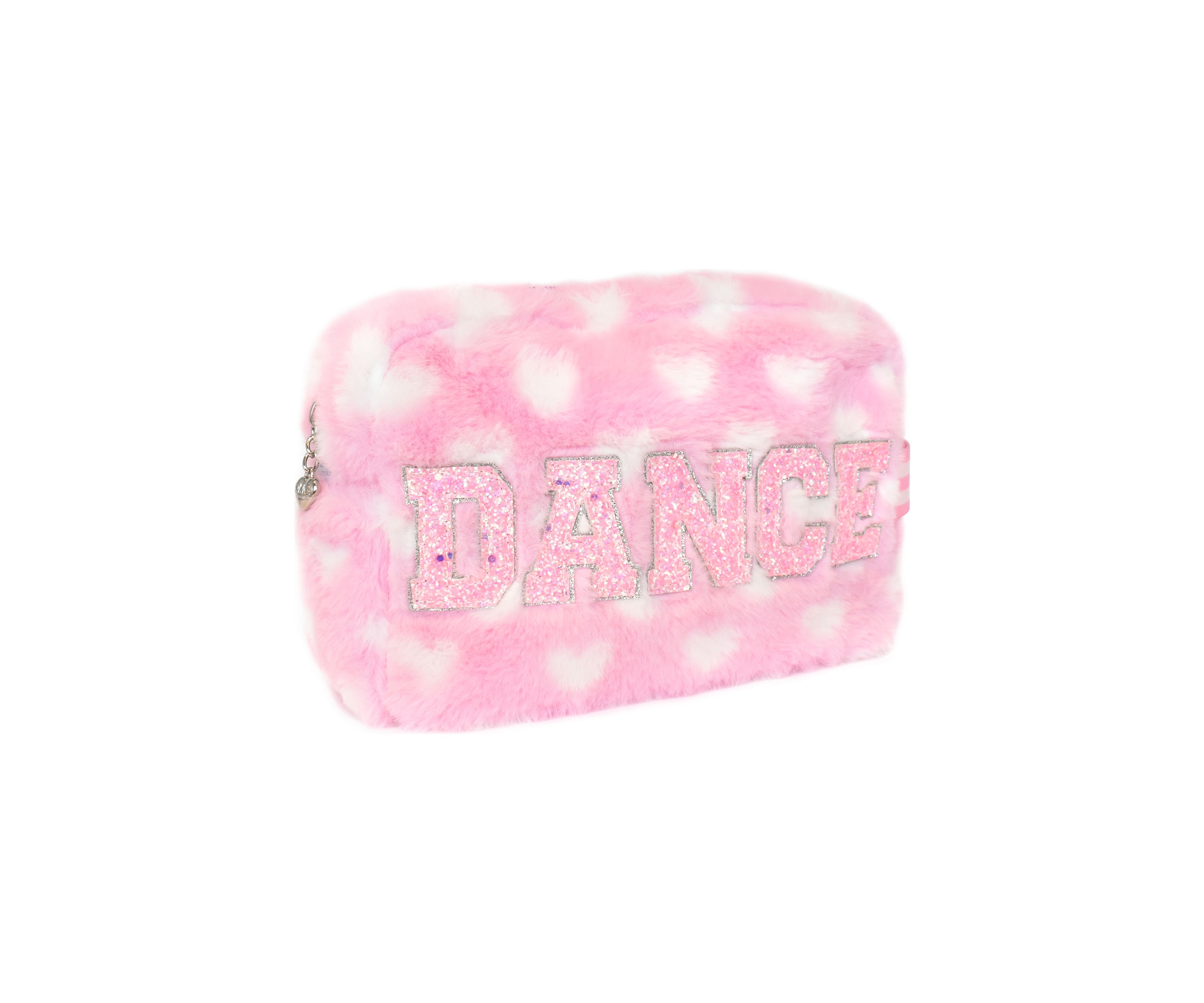 Dance Faux Fur Heart Printed Pouch