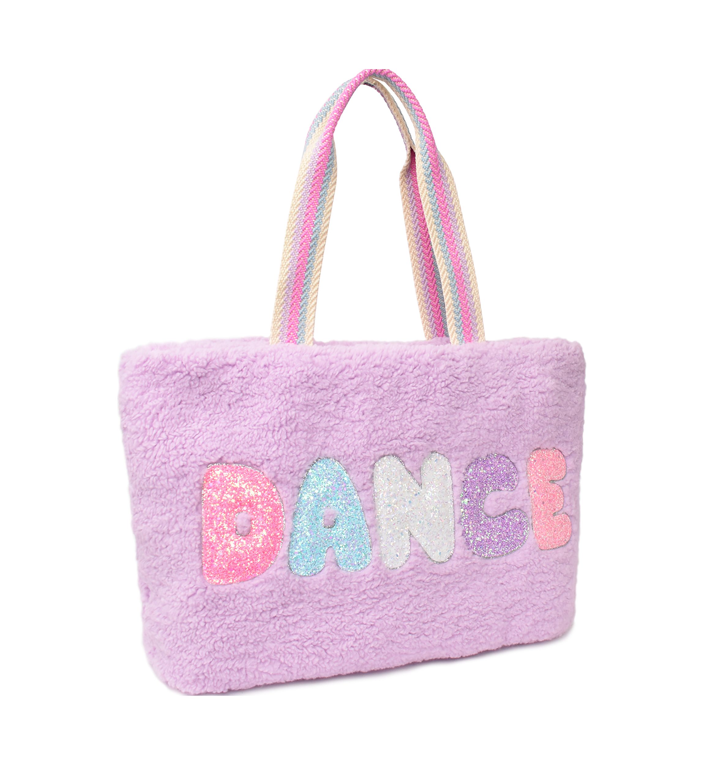 Dance Glitter Teddy Plush Tote Bag