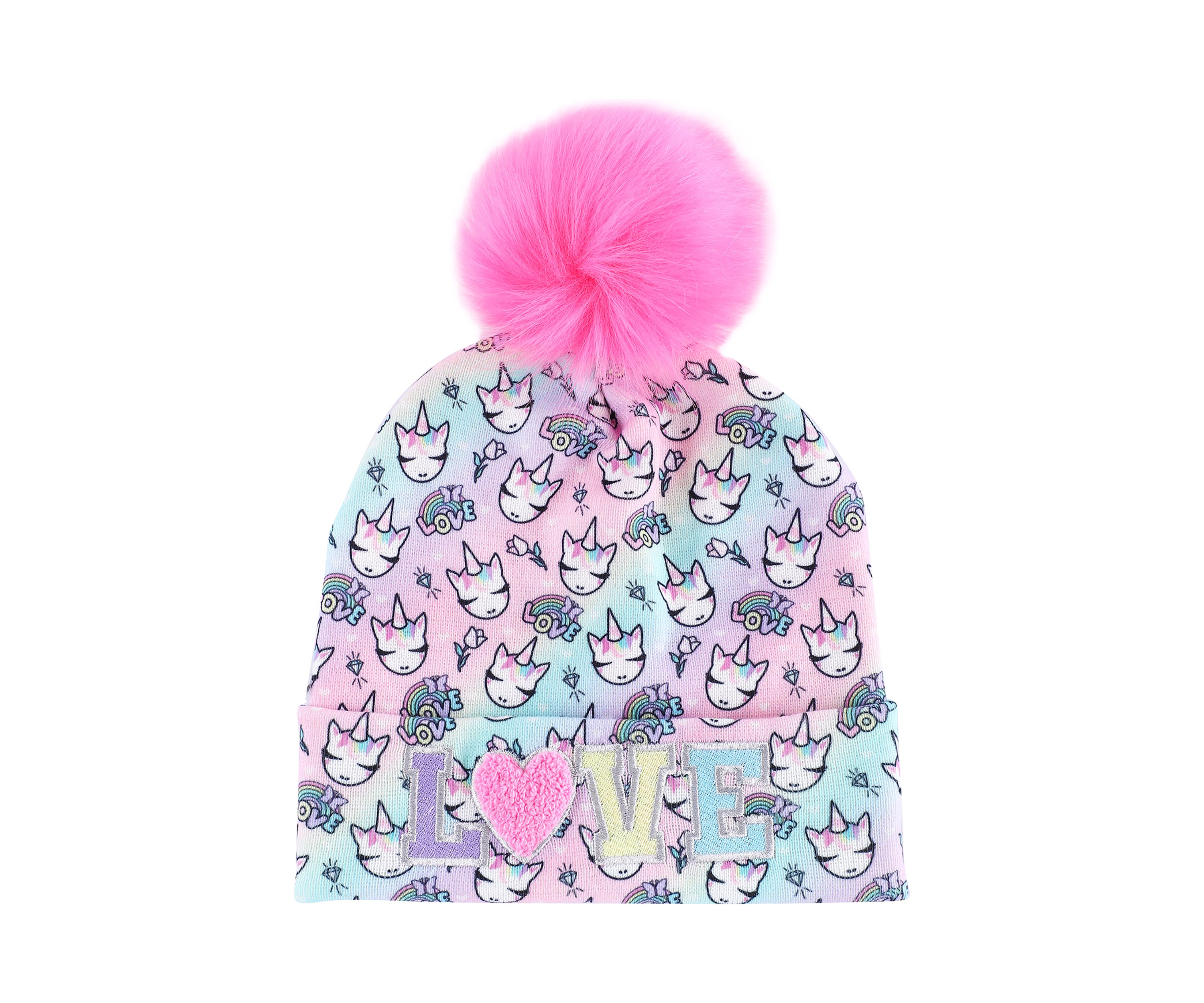 Girls Miss Gwen Unicorn Love Hat and Gloves Set