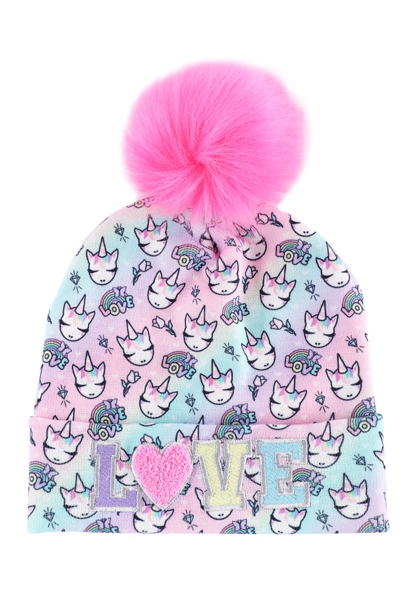 Girls Miss Gwen Unicorn Love Hat and Gloves Set