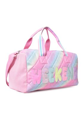 OMG Accessories Pink Tie-Dye Miss Gwen Plush Butterfly Crown Duffel Bag in  2023