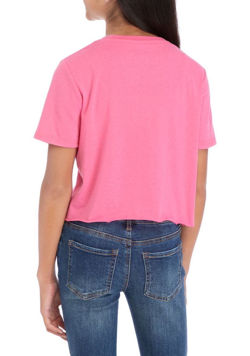 Girls 7-16 Short Sleeve Breast Cancer Awareness Graphic T-Shirt