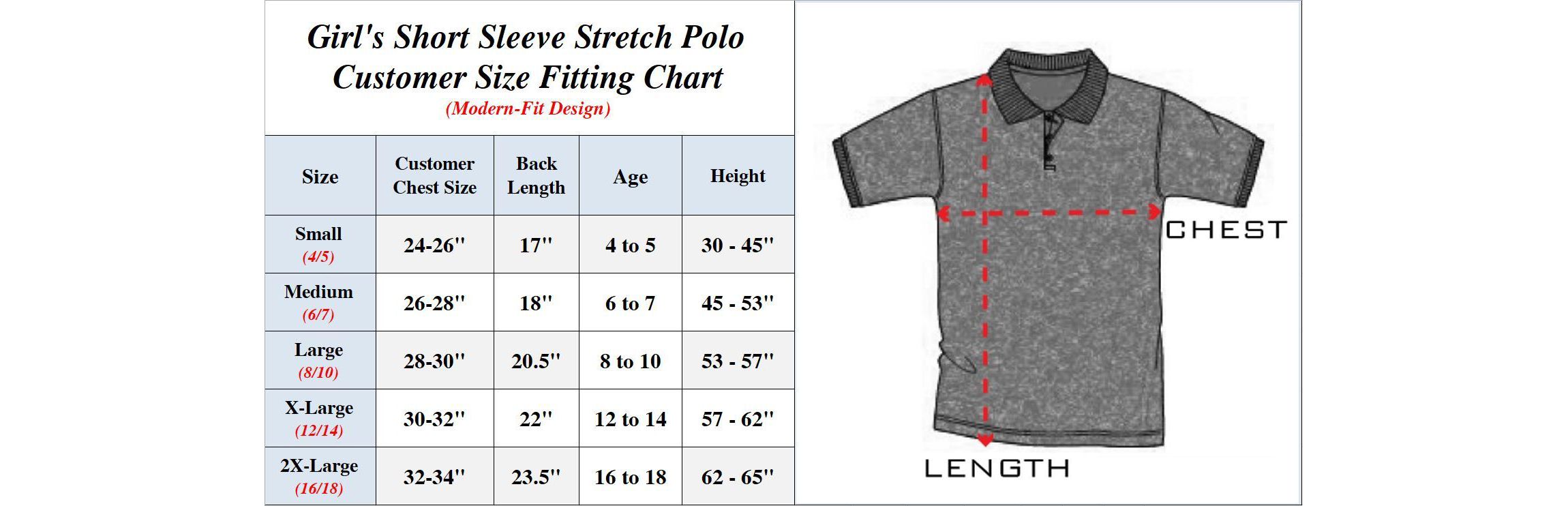 Galaxy By Harvic Girls Short Sleeve Stretch Pique Polo Shirt (Sizes, S-2XL)