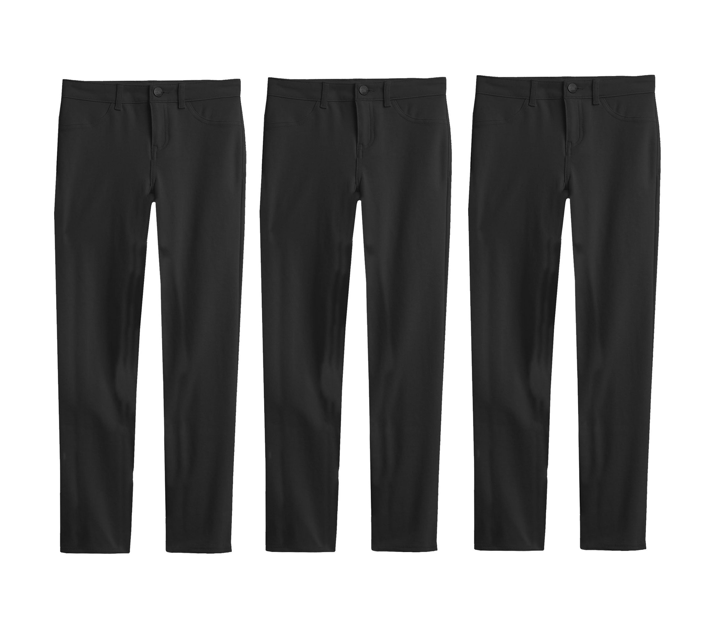 Girls Super Stretchy Slim Fit Ponte Pants -3 Pack