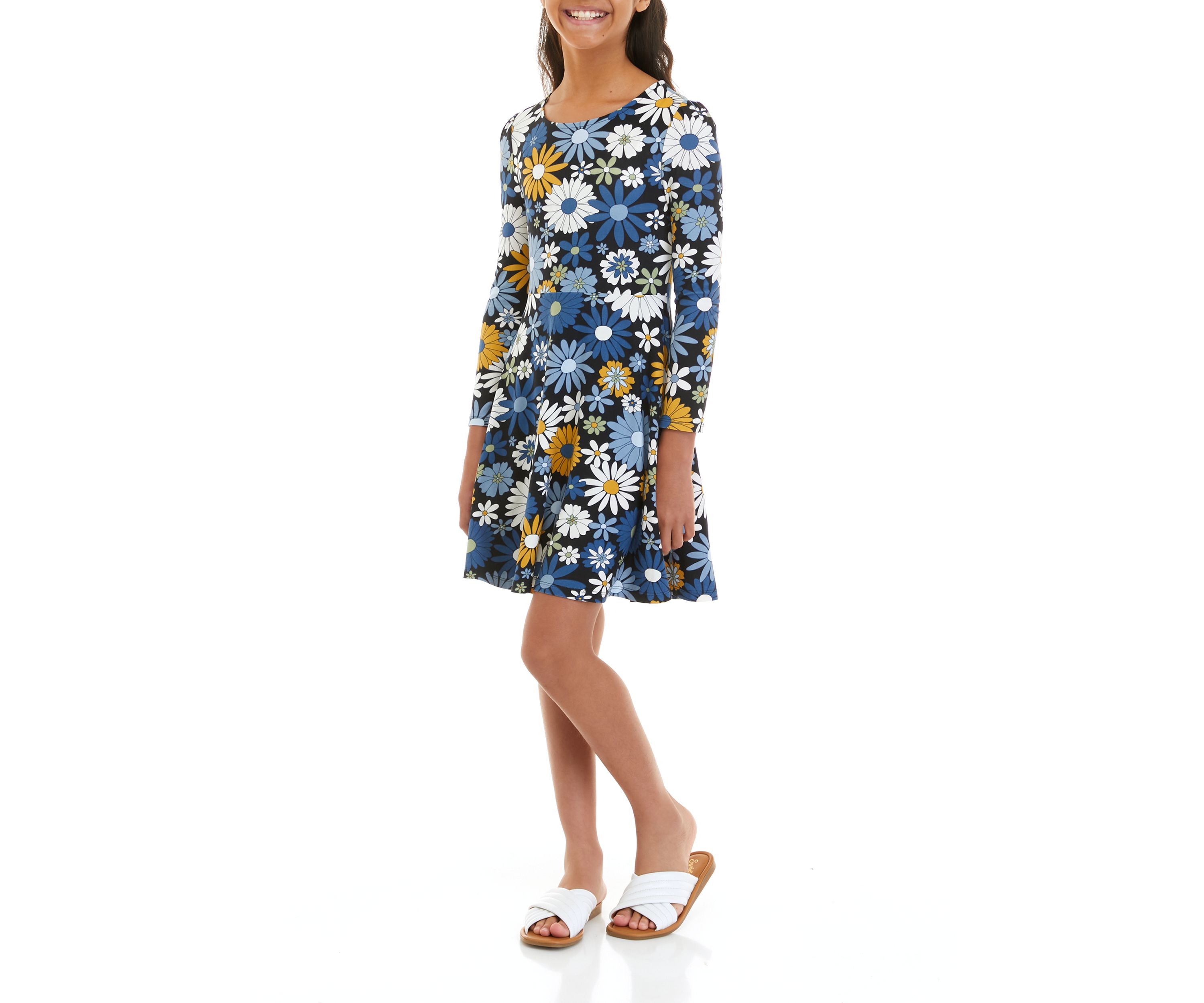 Girls 7-16 Long Sleeve Knit Promo Dress