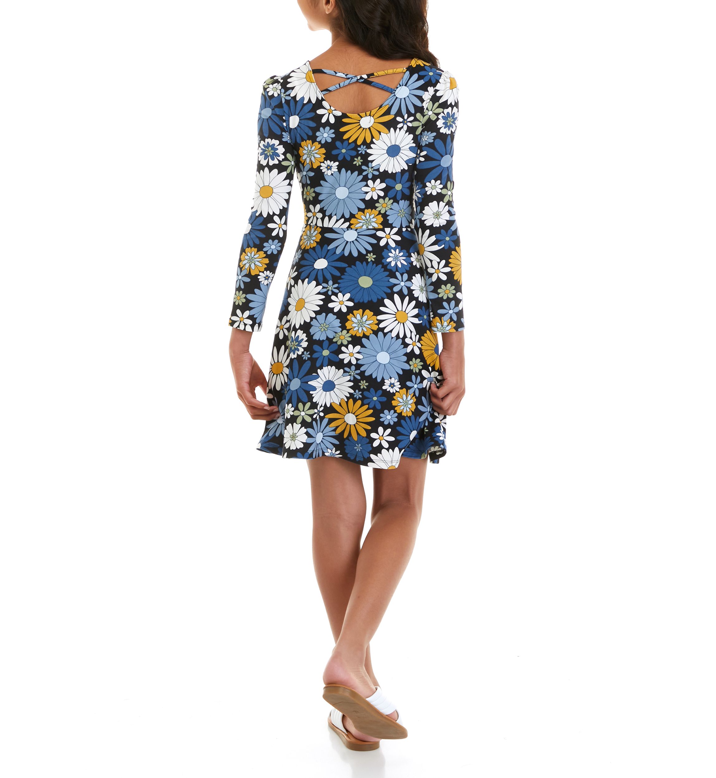 Girls 7-16 Long Sleeve Knit Promo Dress