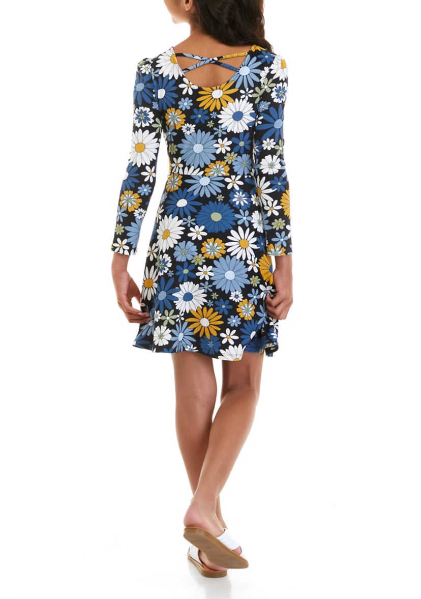 Girls 7-16 Long Sleeve Knit Promo Dress