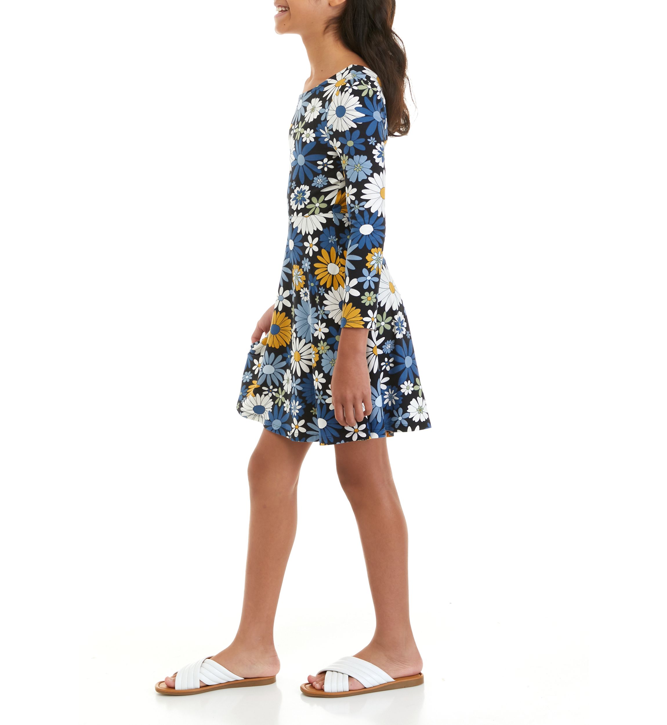 Girls 7-16 Long Sleeve Knit Promo Dress