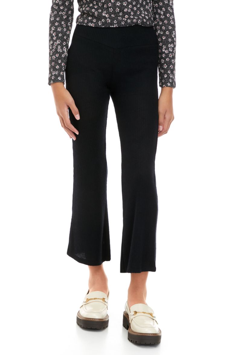 Girls 7-16 Ribbed Pull on Hacci Flare Pants