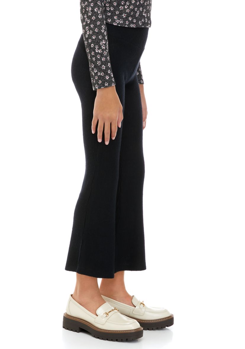 Girls 7-16 Ribbed Pull on Hacci Flare Pants