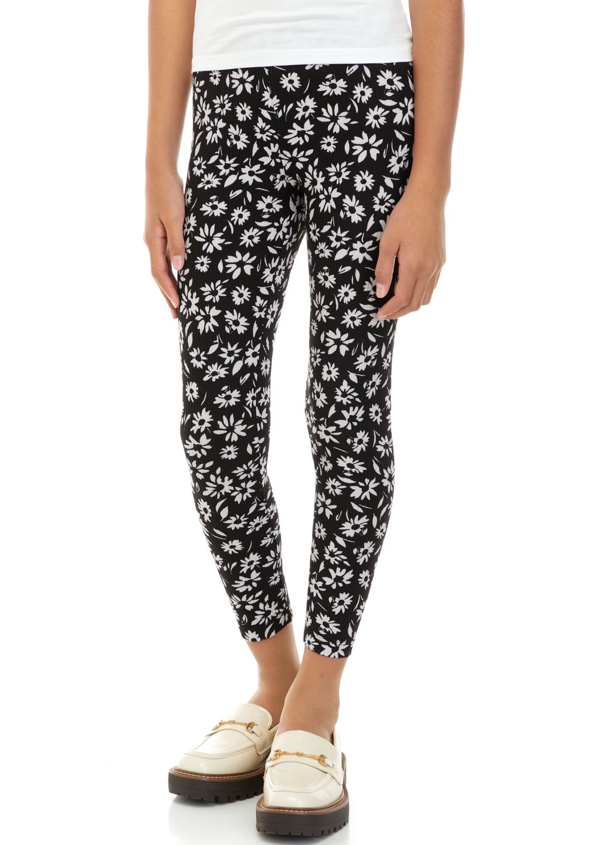 Girls 7-16 Pull On Ribbed Leggings