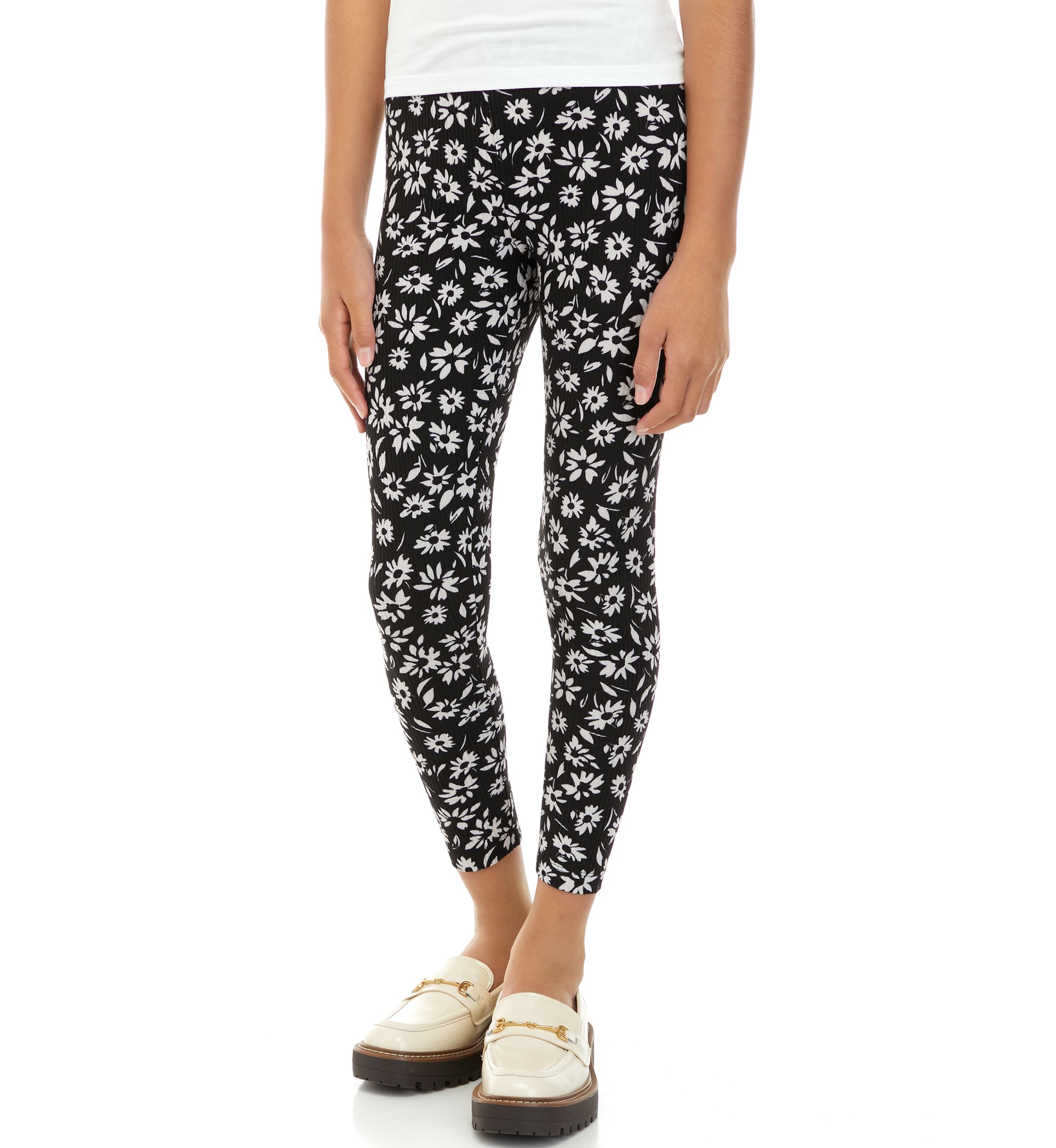Girls 7-16 Pull On Ribbed Leggings