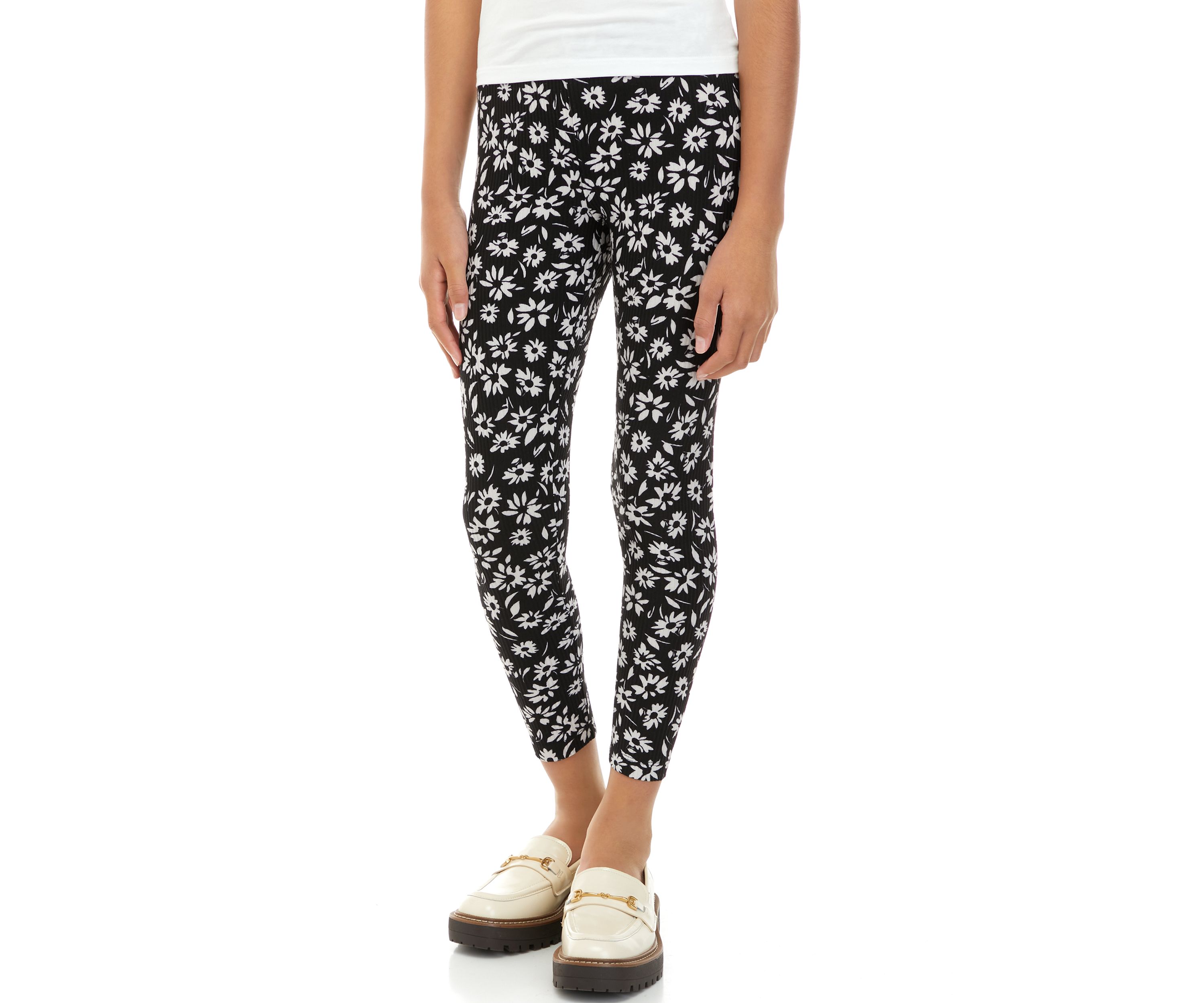 Girls 7-16 Pull On Ribbed Leggings