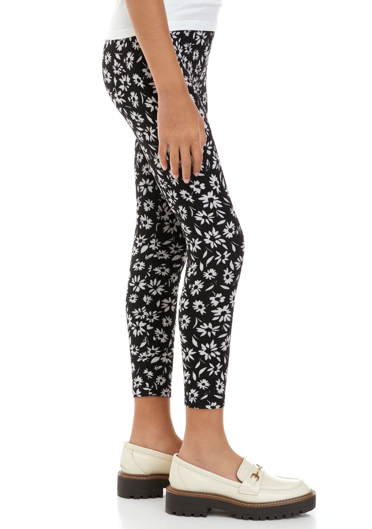 Girls 7-16 Pull On Ribbed Leggings