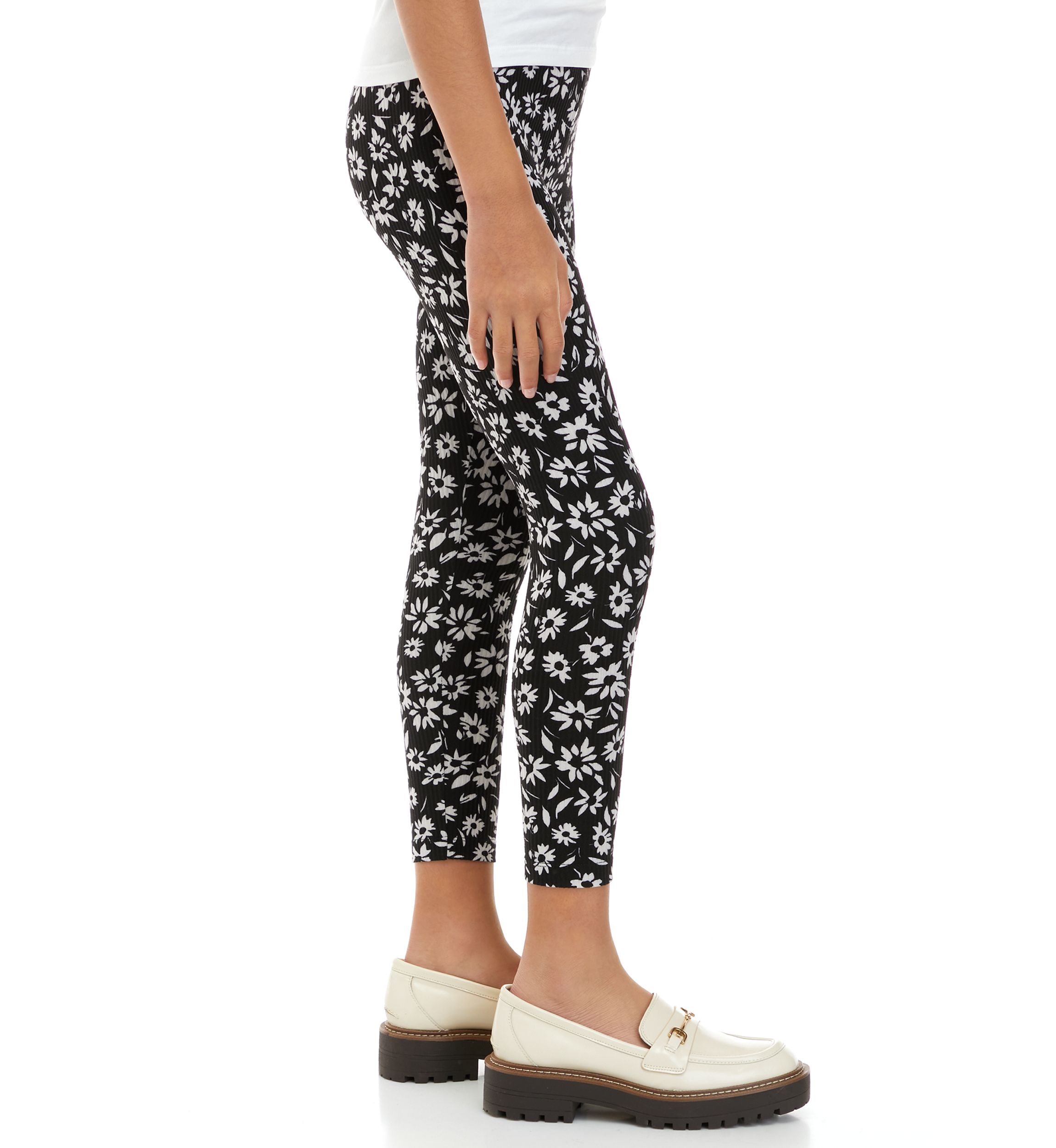 Girls 7-16 Pull On Ribbed Leggings