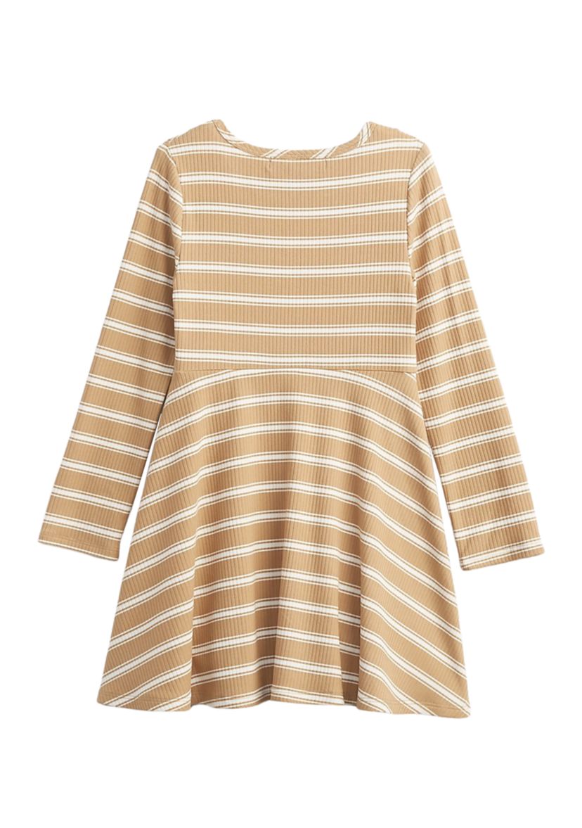Girls 4-6x Long Sleeve Ribbed Skater Dress
