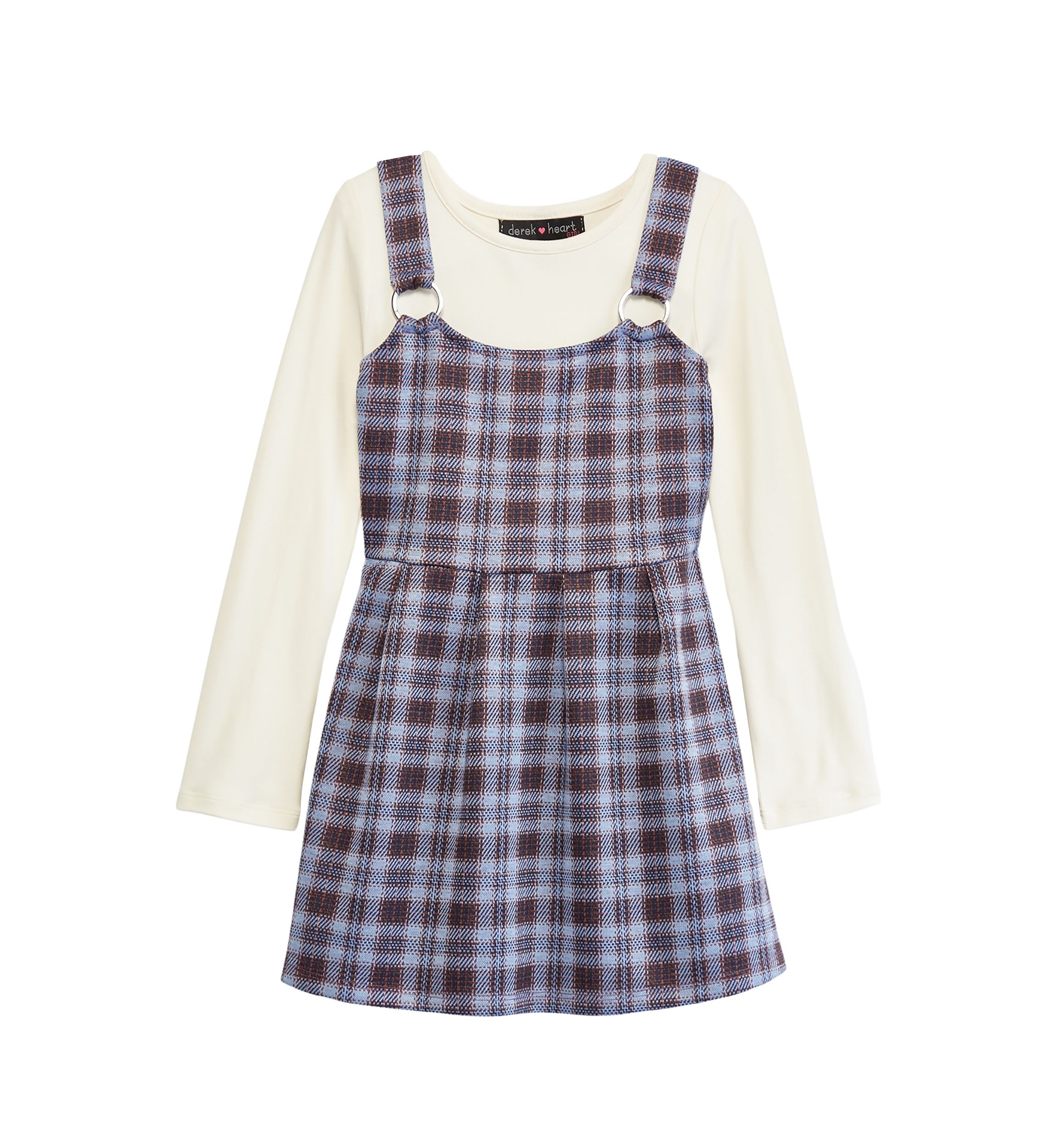 Girls 4-6x Long Sleeve Plaid Jumper Dress