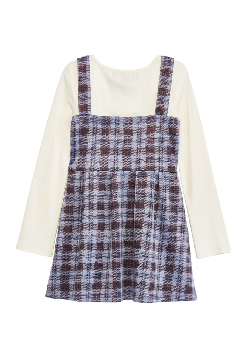 Girls 4-6x Long Sleeve Plaid Jumper Dress
