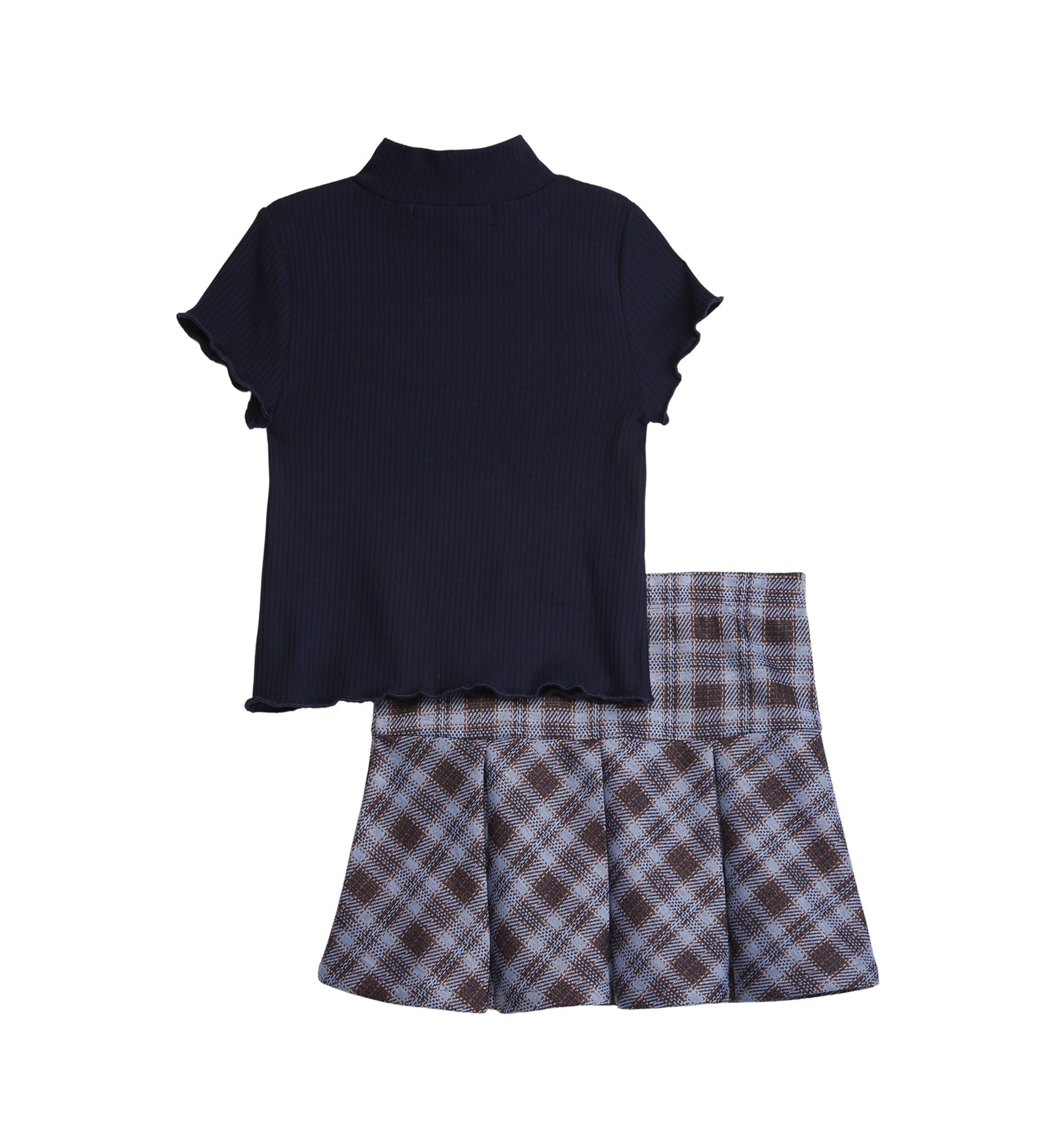 Girls 4-6x Ribbed Top with Pleated Skirt