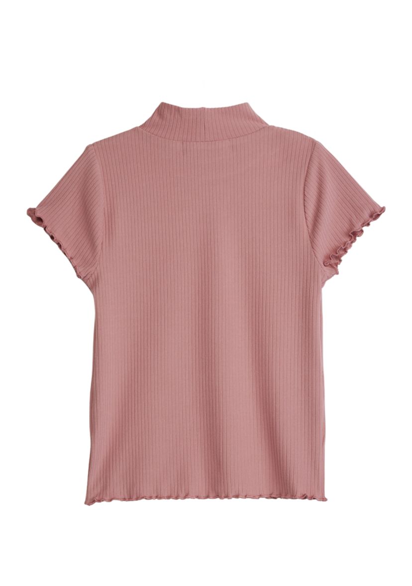 Girls 4-6x Knit Ribbed T-Shirt