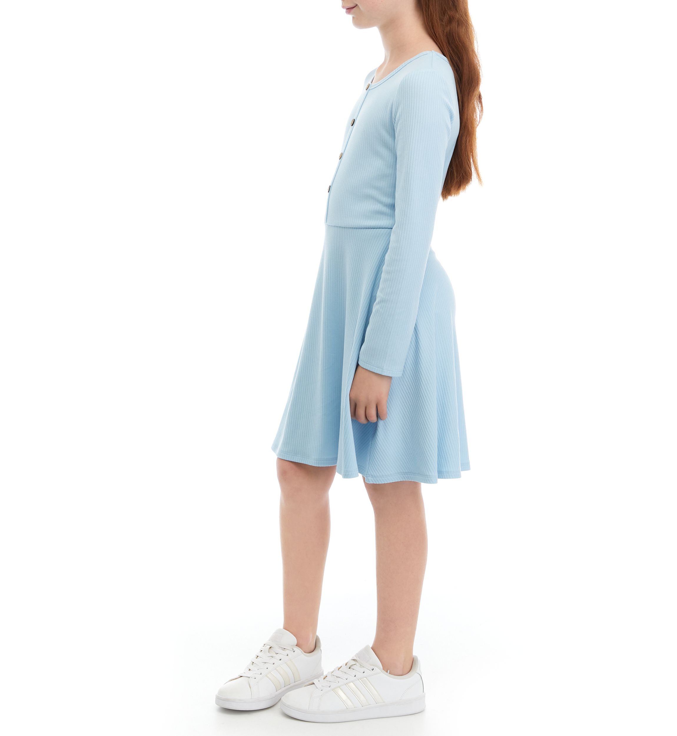 Girls 7-16 Ribbed Skater Dress