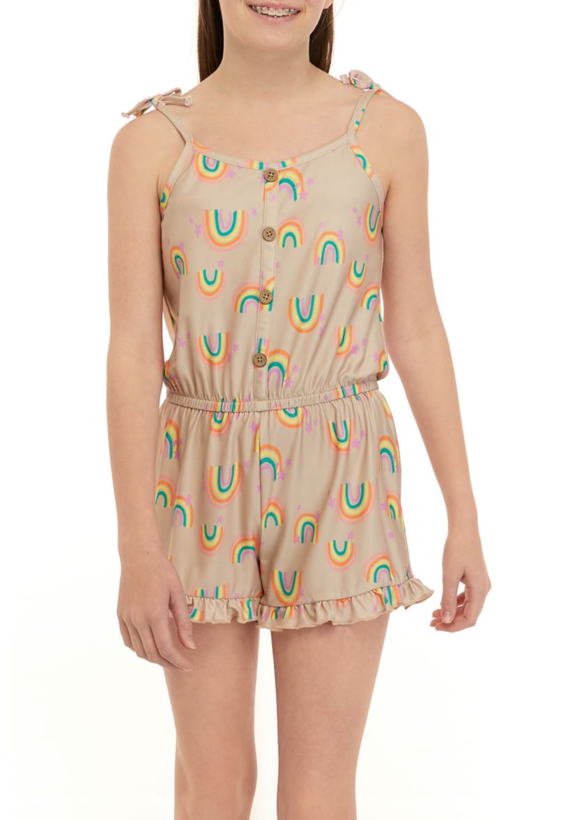 Girls 7-16 Button Front Romper