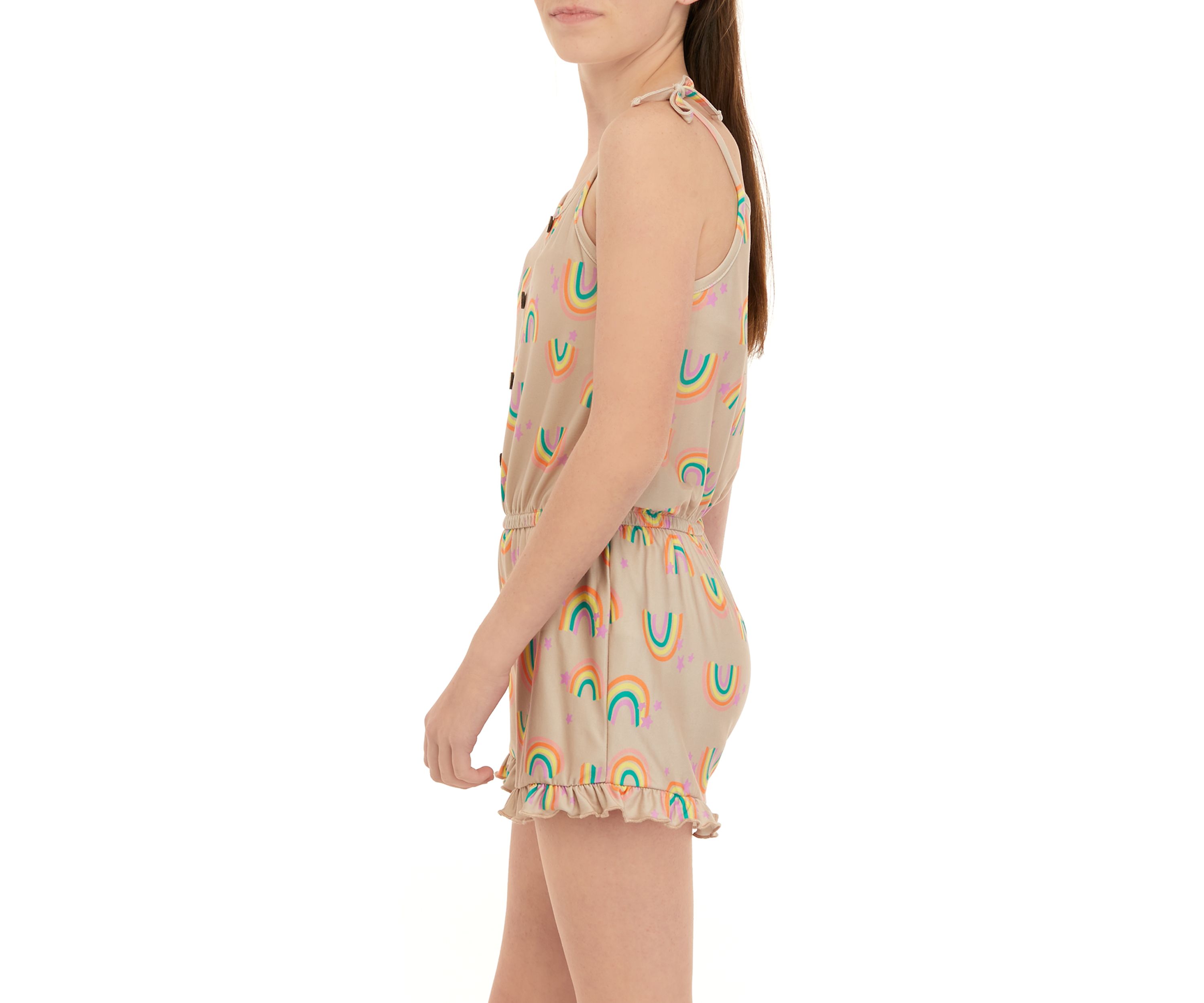 Girls 7-16 Button Front Romper