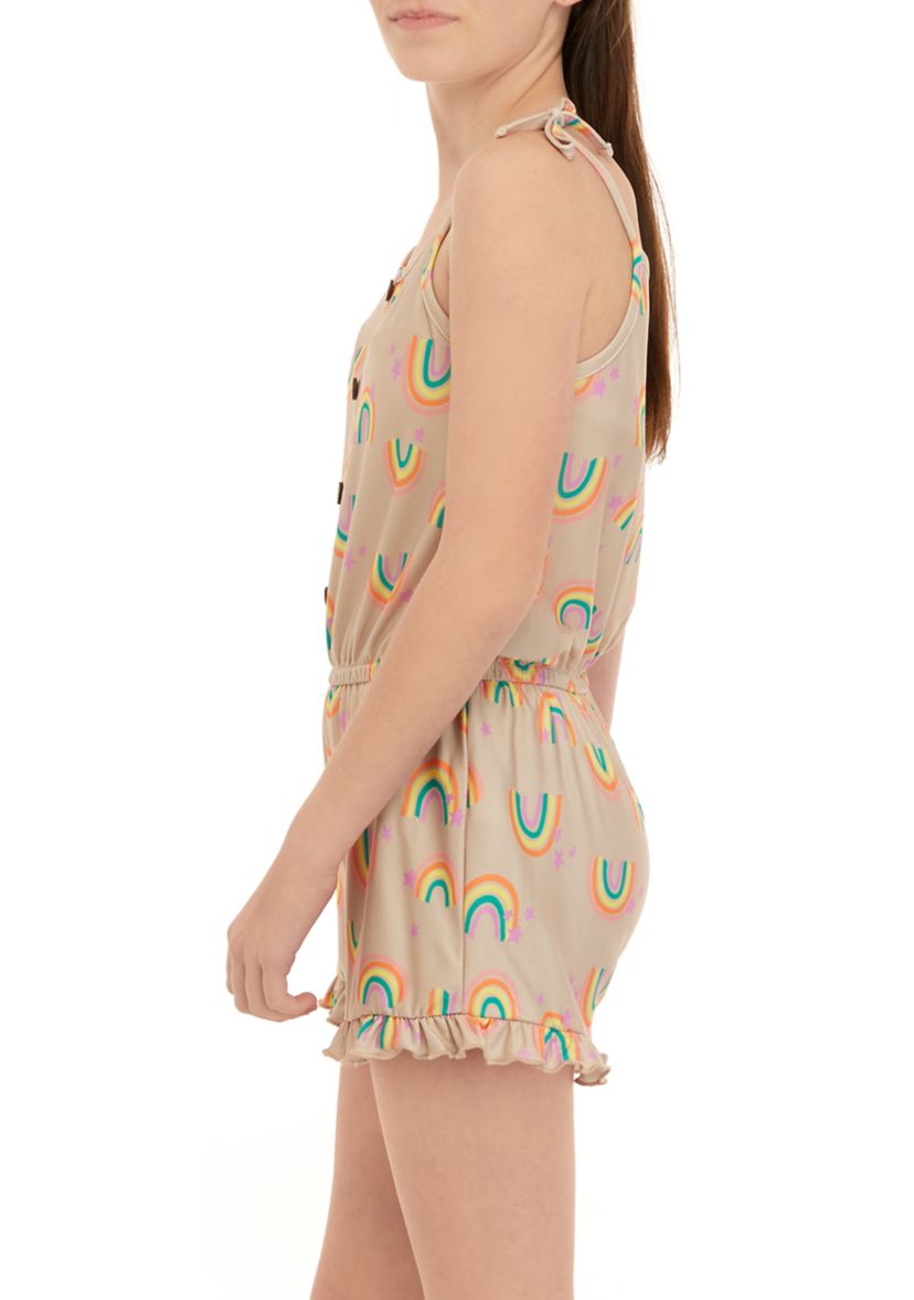 Girls 7-16 Button Front Romper