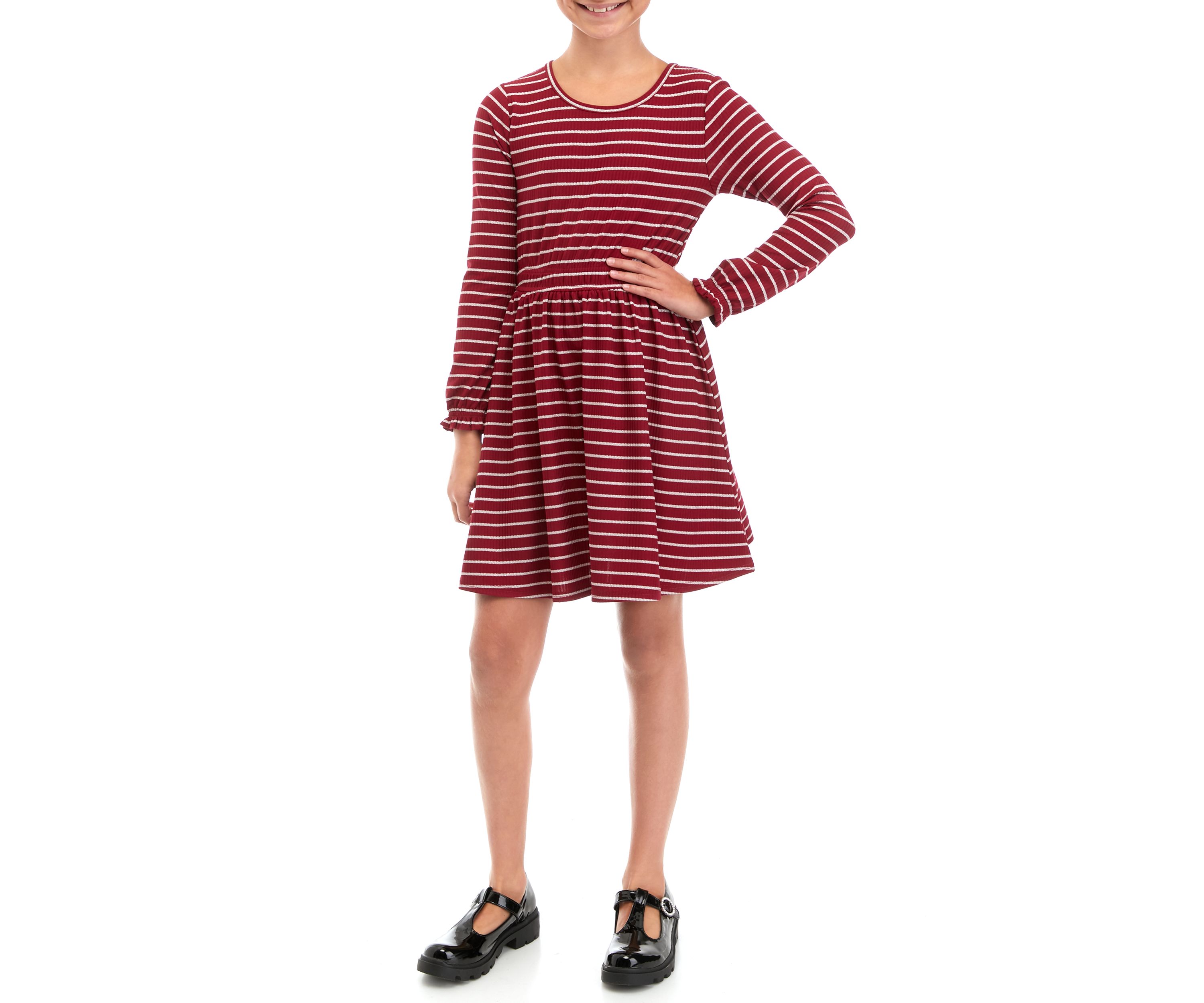 Girls 7-16 Stripe Knit Skater Dress