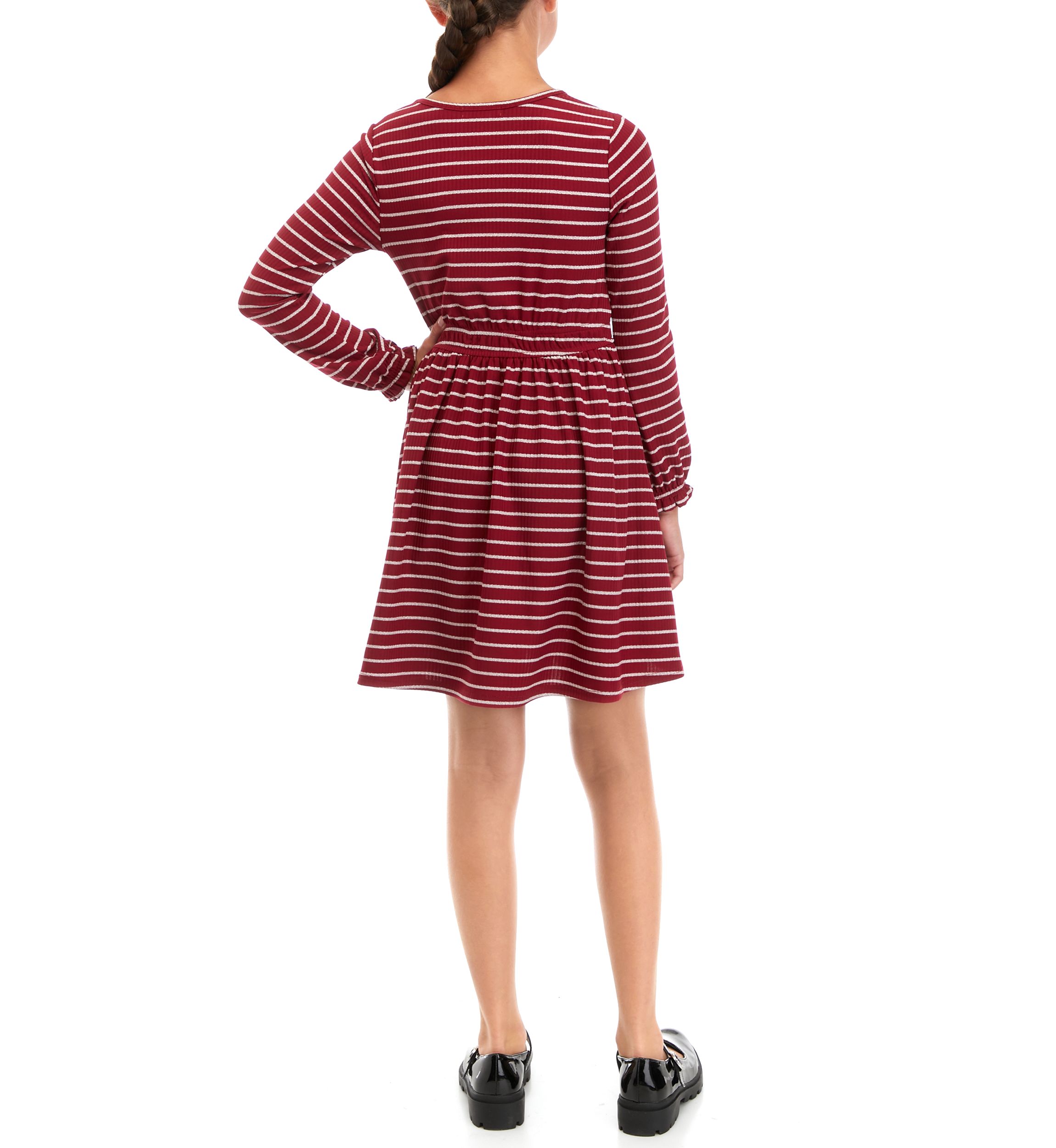 Girls 7-16 Stripe Knit Skater Dress