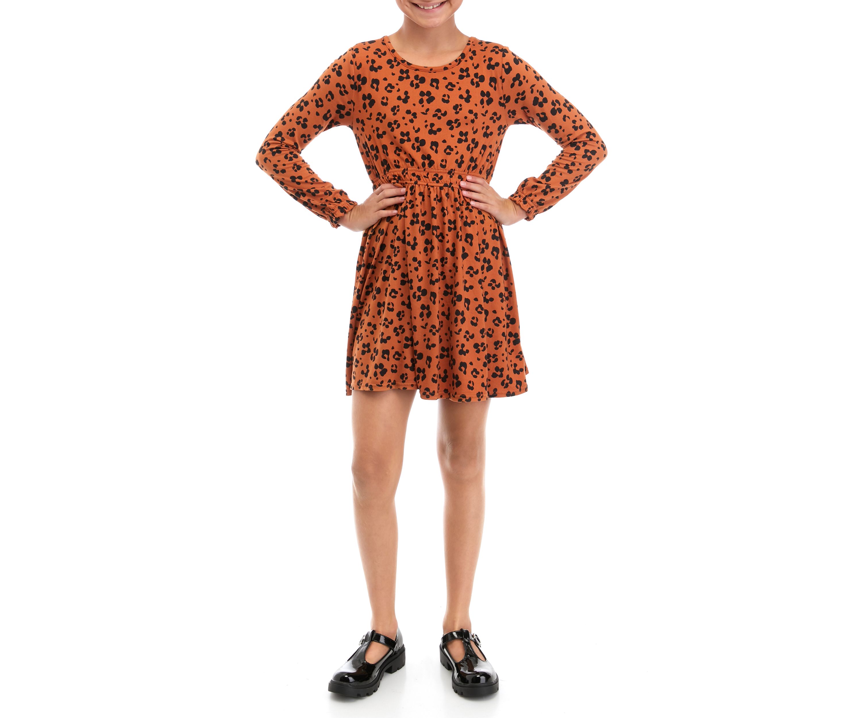 Girls 7-16 Printed Knit Skater Dress