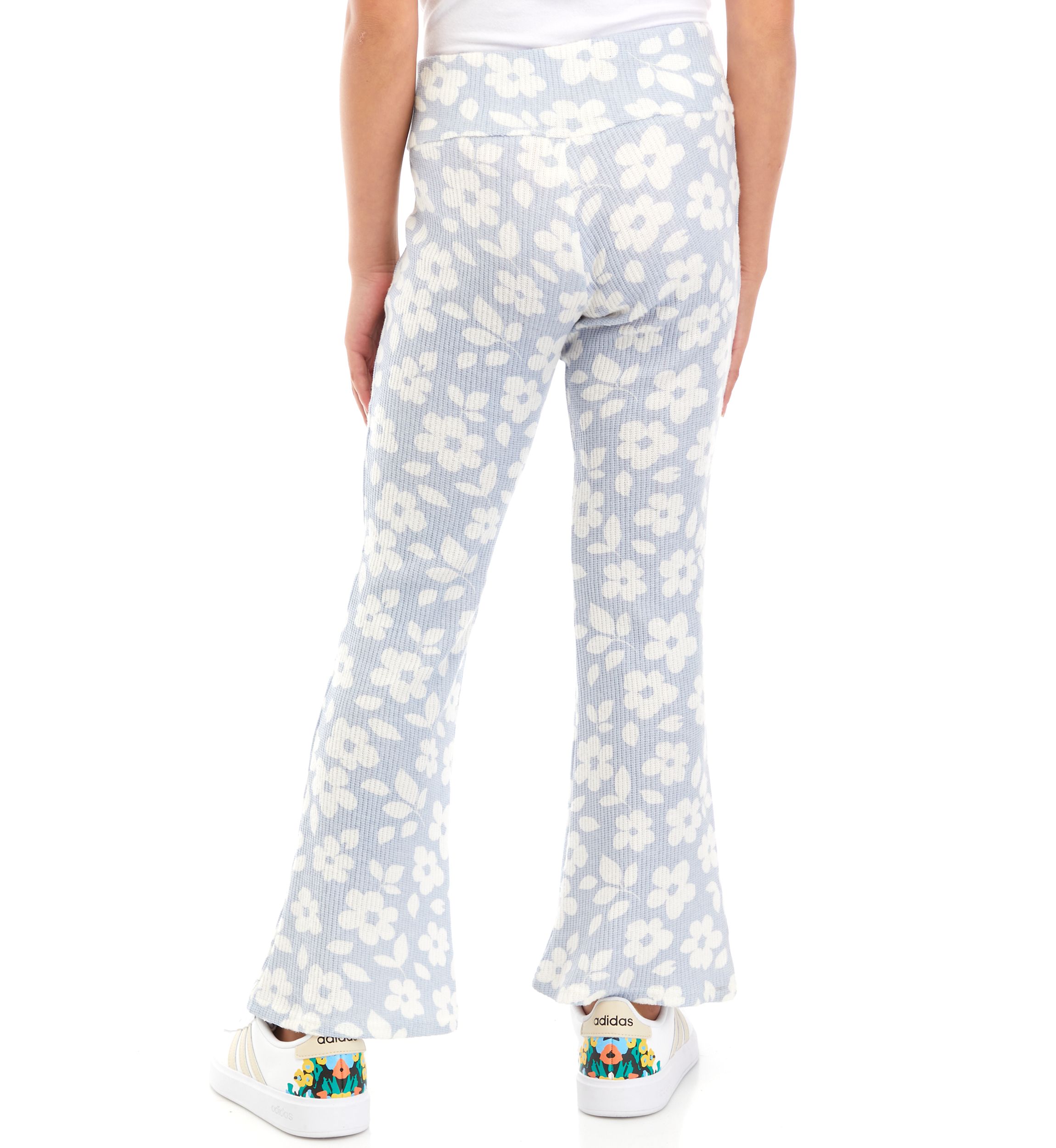 Girls 7-16 Pull On Printed Ribbed Flare Pants