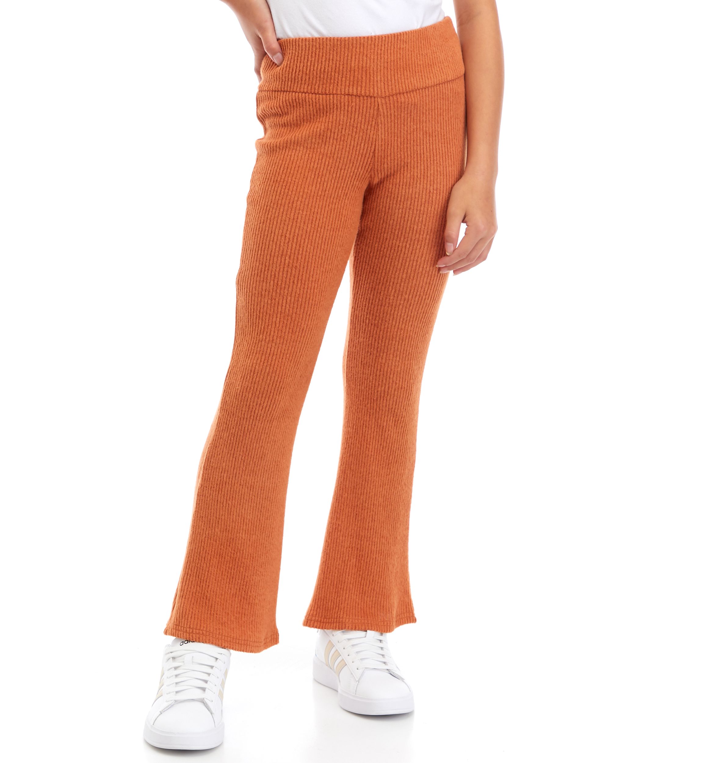 Girls 7-16 Pull On Ribbed Flare Pants