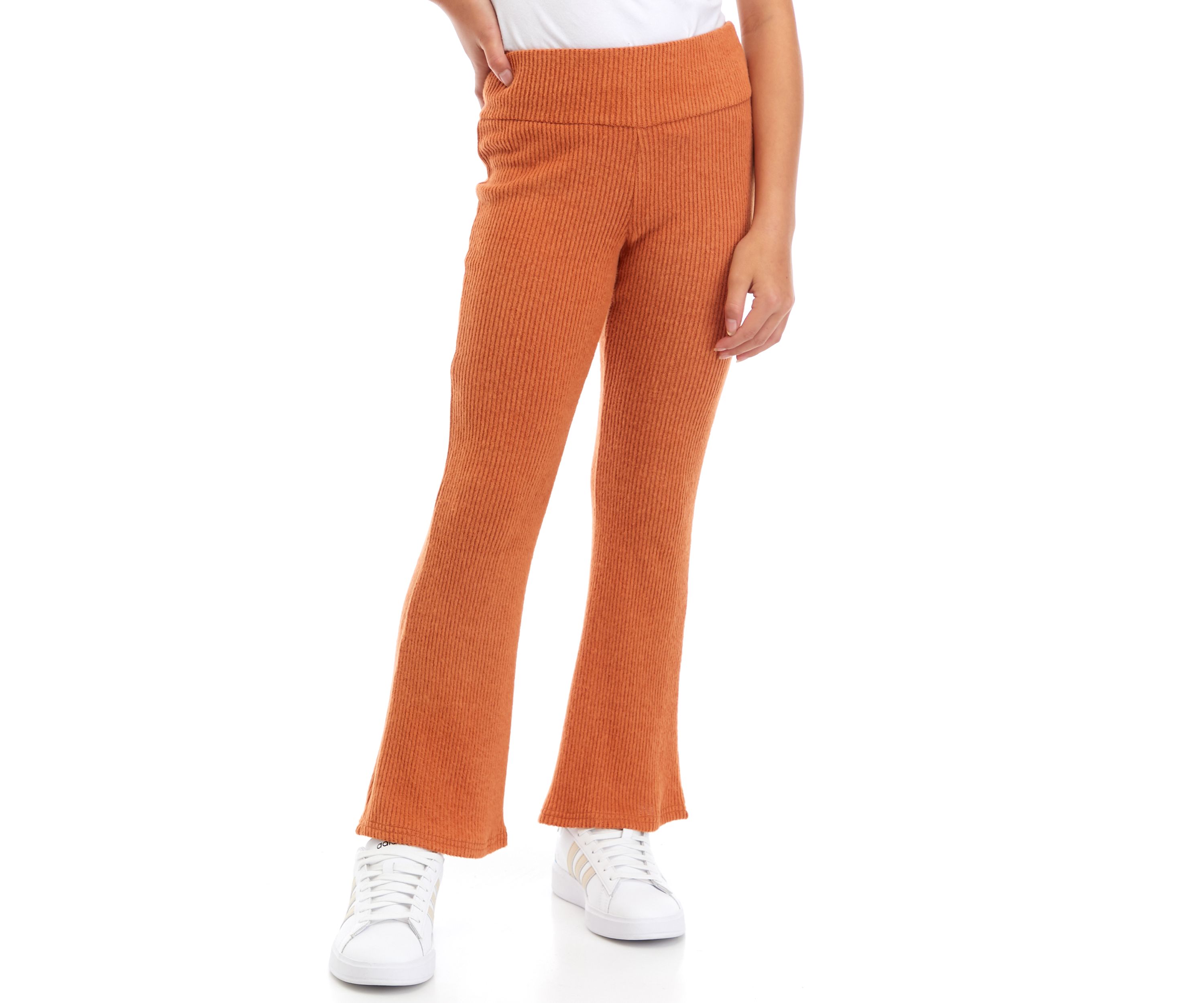 Girls 7-16 Pull On Ribbed Flare Pants