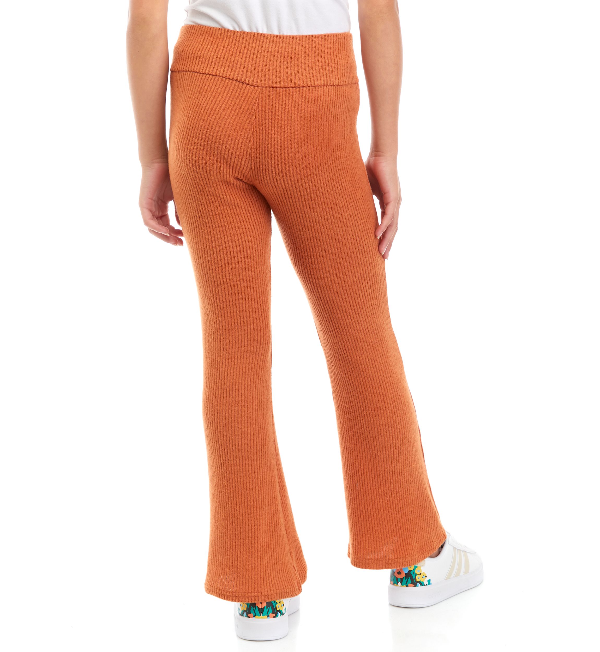Girls 7-16 Pull On Ribbed Flare Pants