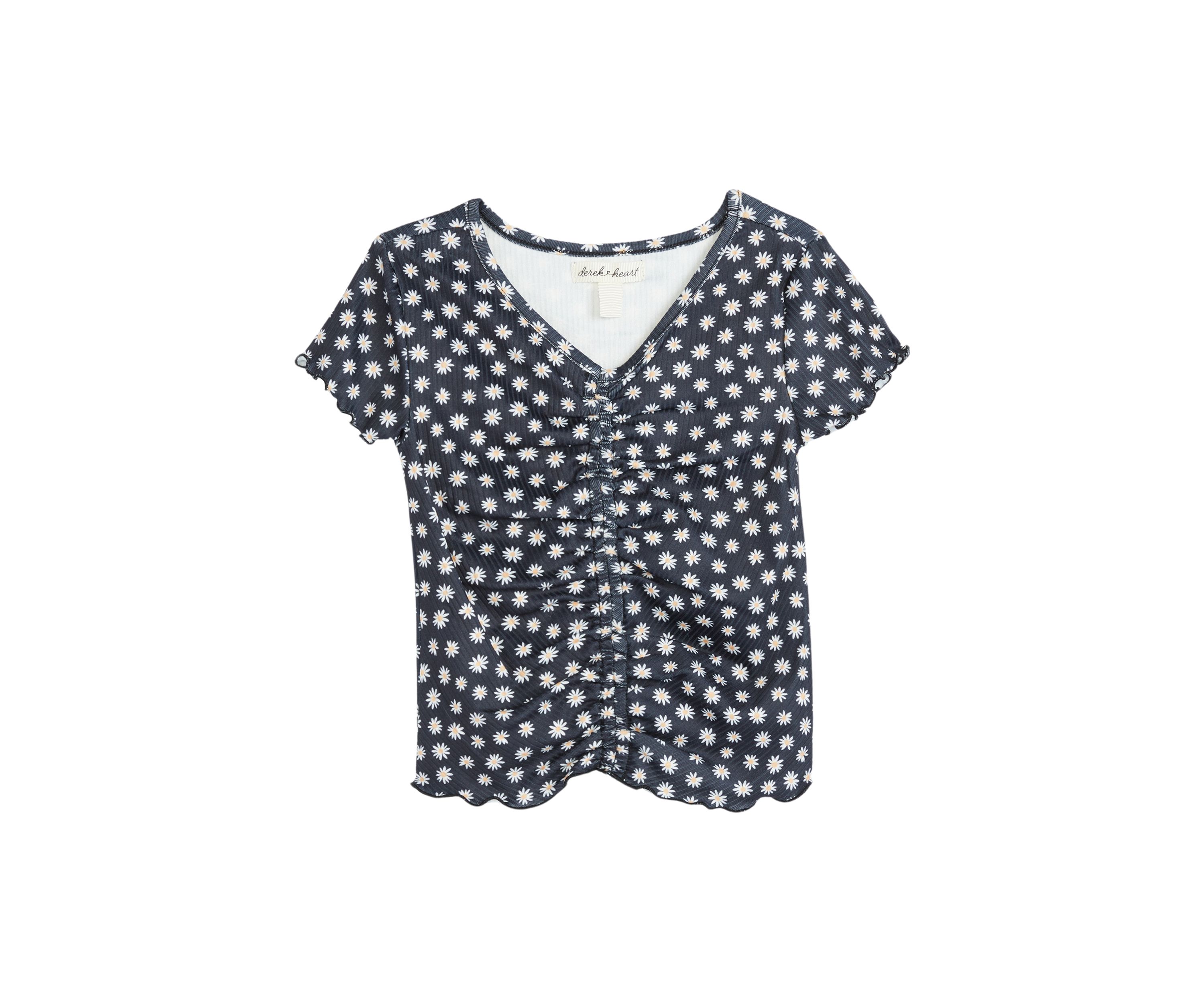 Girls 4-6x Ruched Floral Printed Top