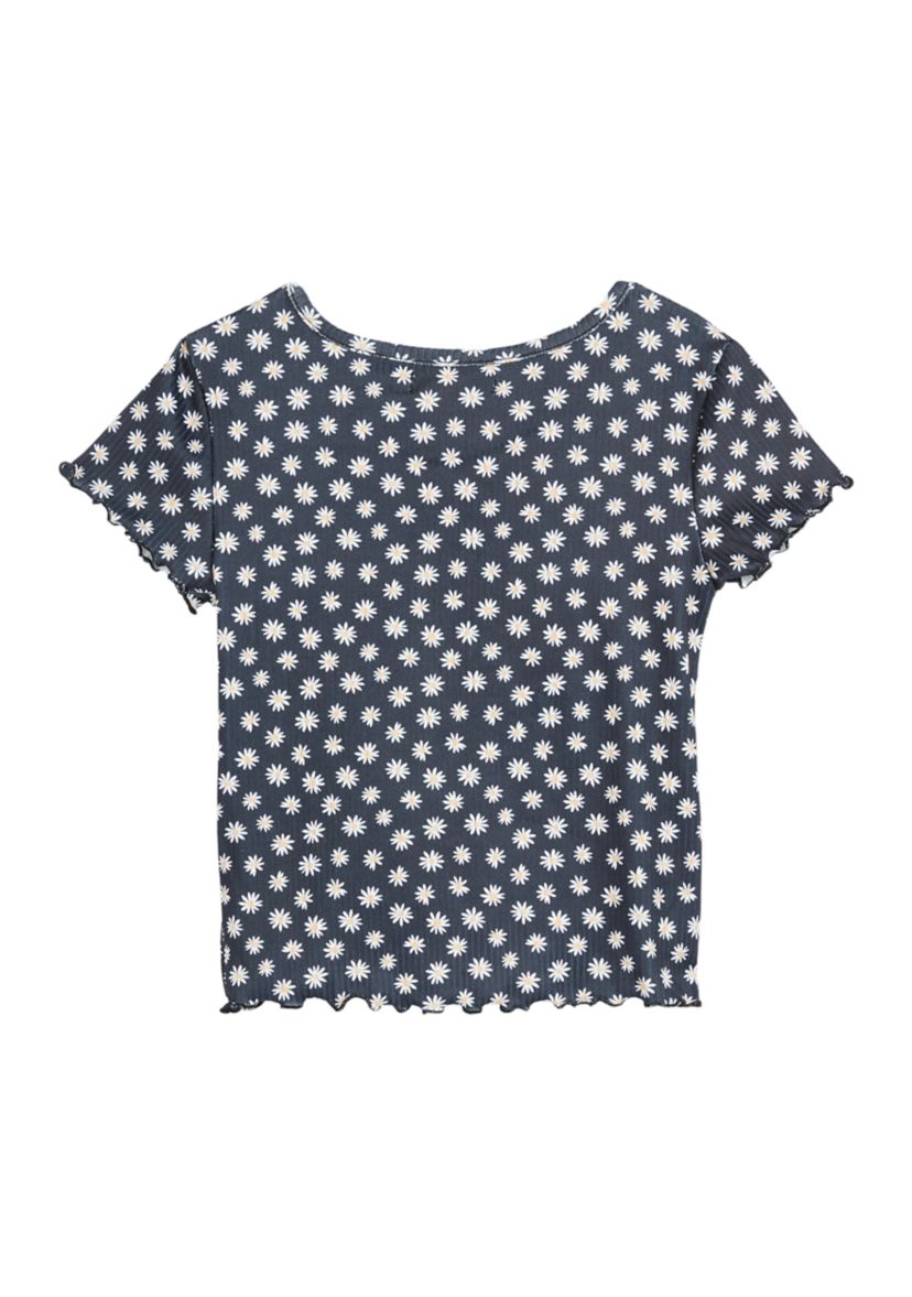 Girls 4-6x Ruched Floral Printed Top